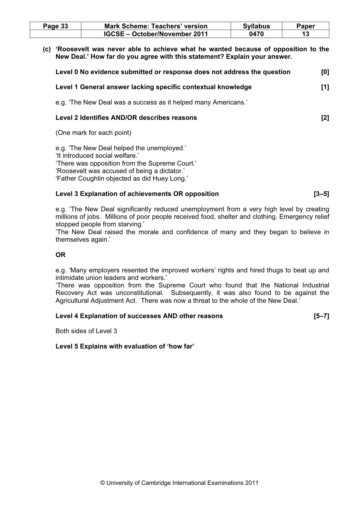 Mark scheme, page 33 of 58