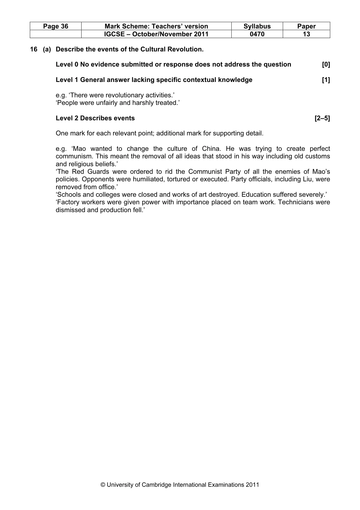 Mark scheme, page 36 of 58
