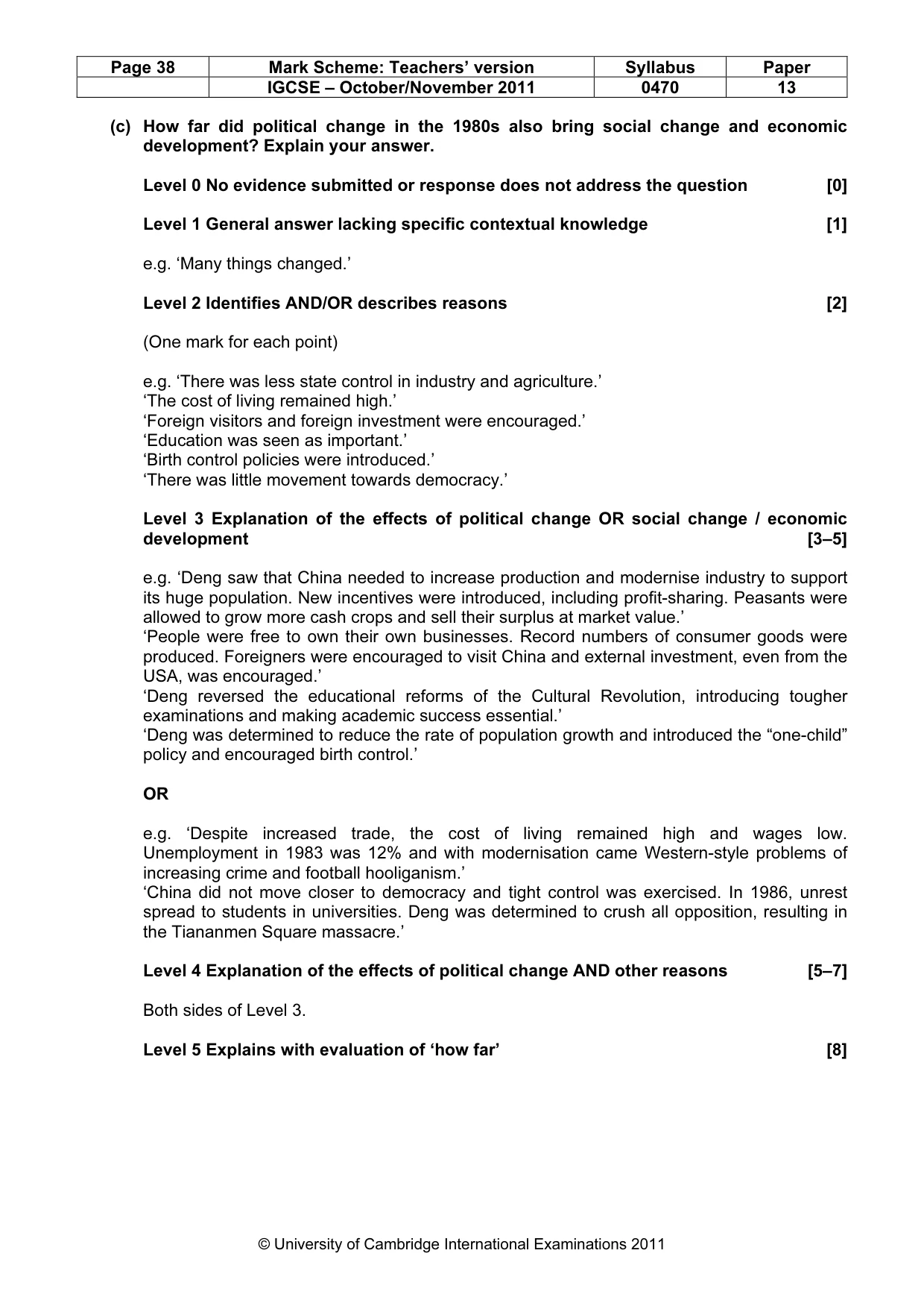 Mark scheme, page 38 of 58