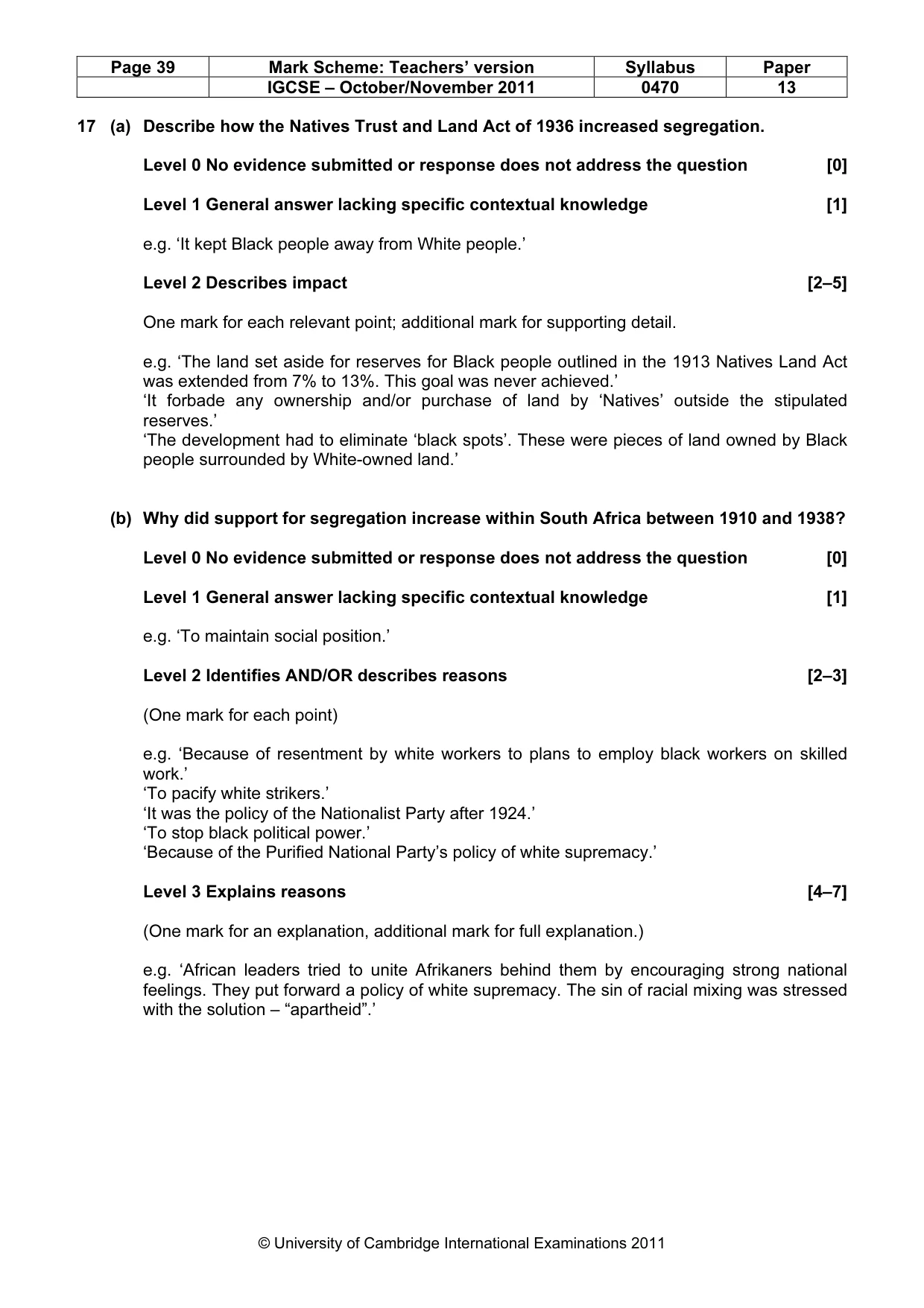 Mark scheme, page 39 of 58