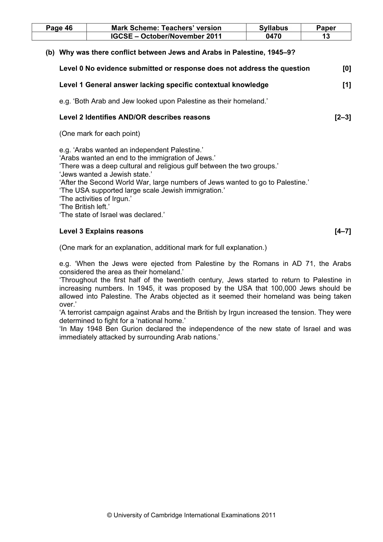 Mark scheme, page 46 of 58