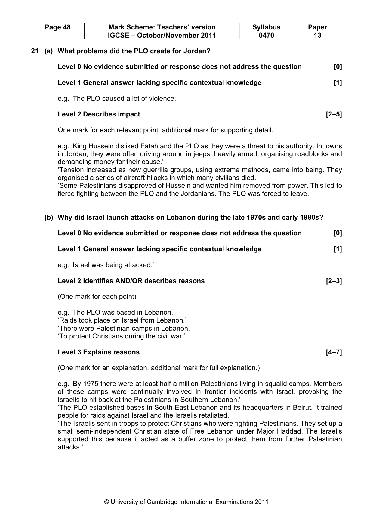 Mark scheme, page 48 of 58