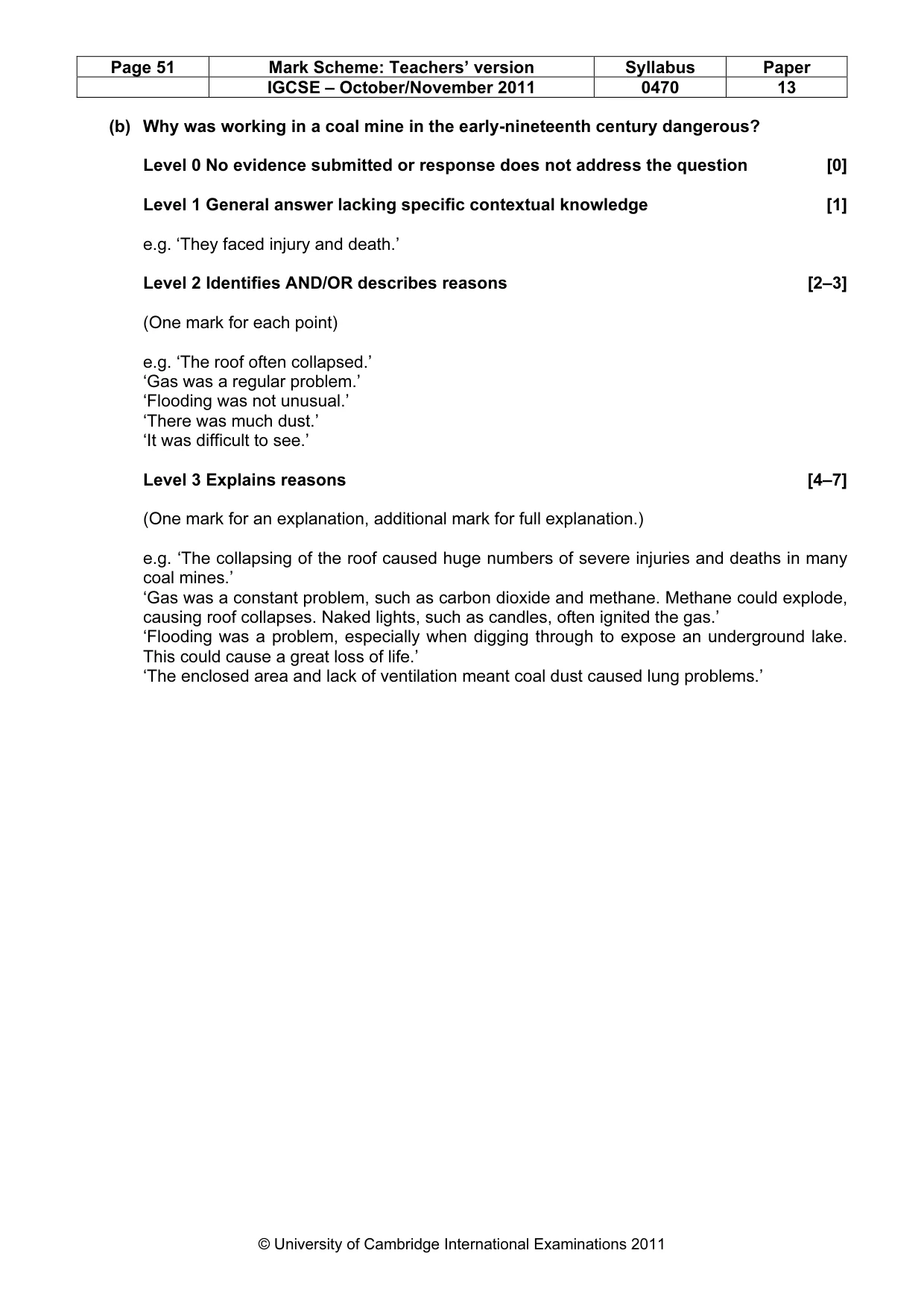 Mark scheme, page 51 of 58