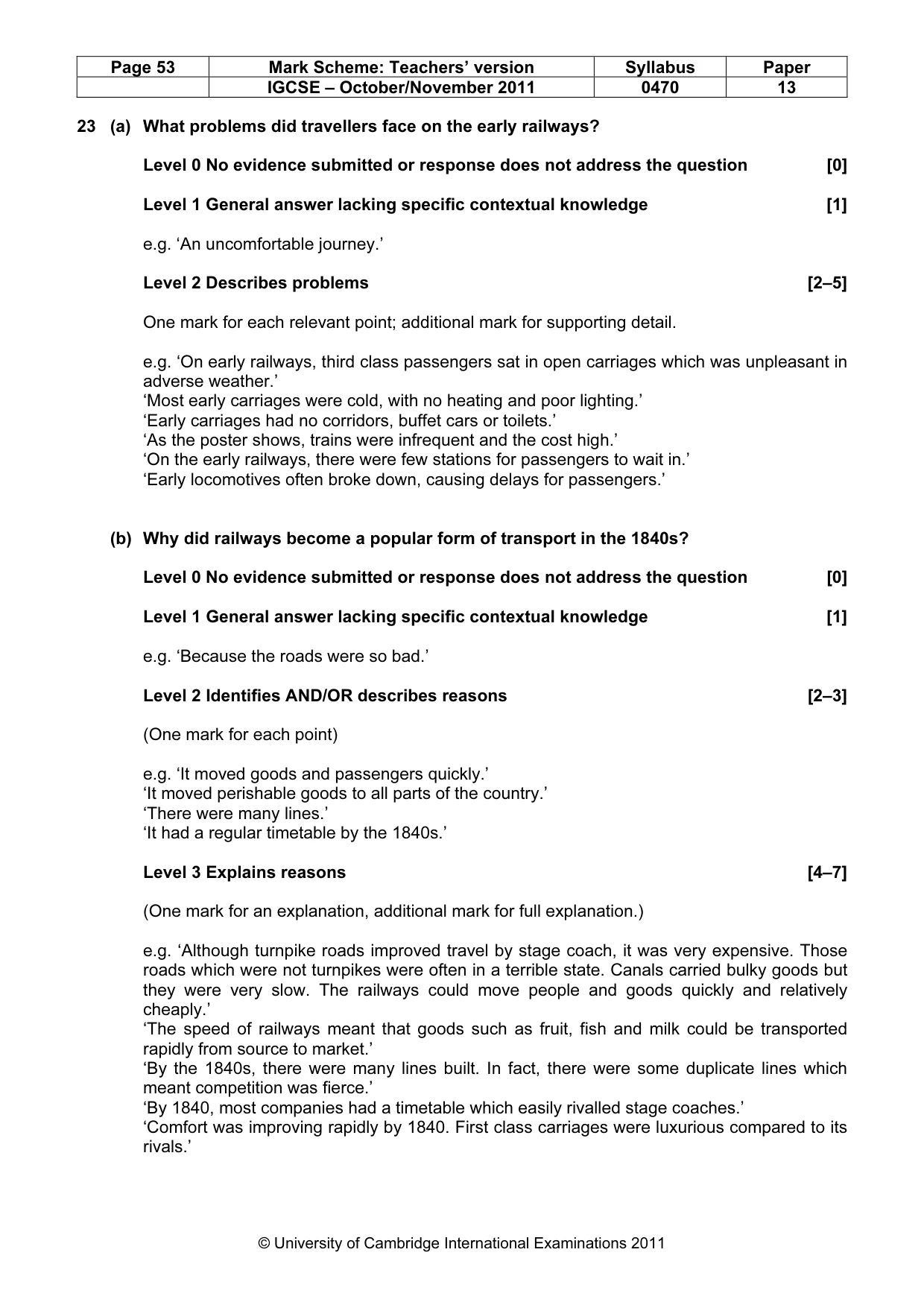Mark scheme, page 53 of 58