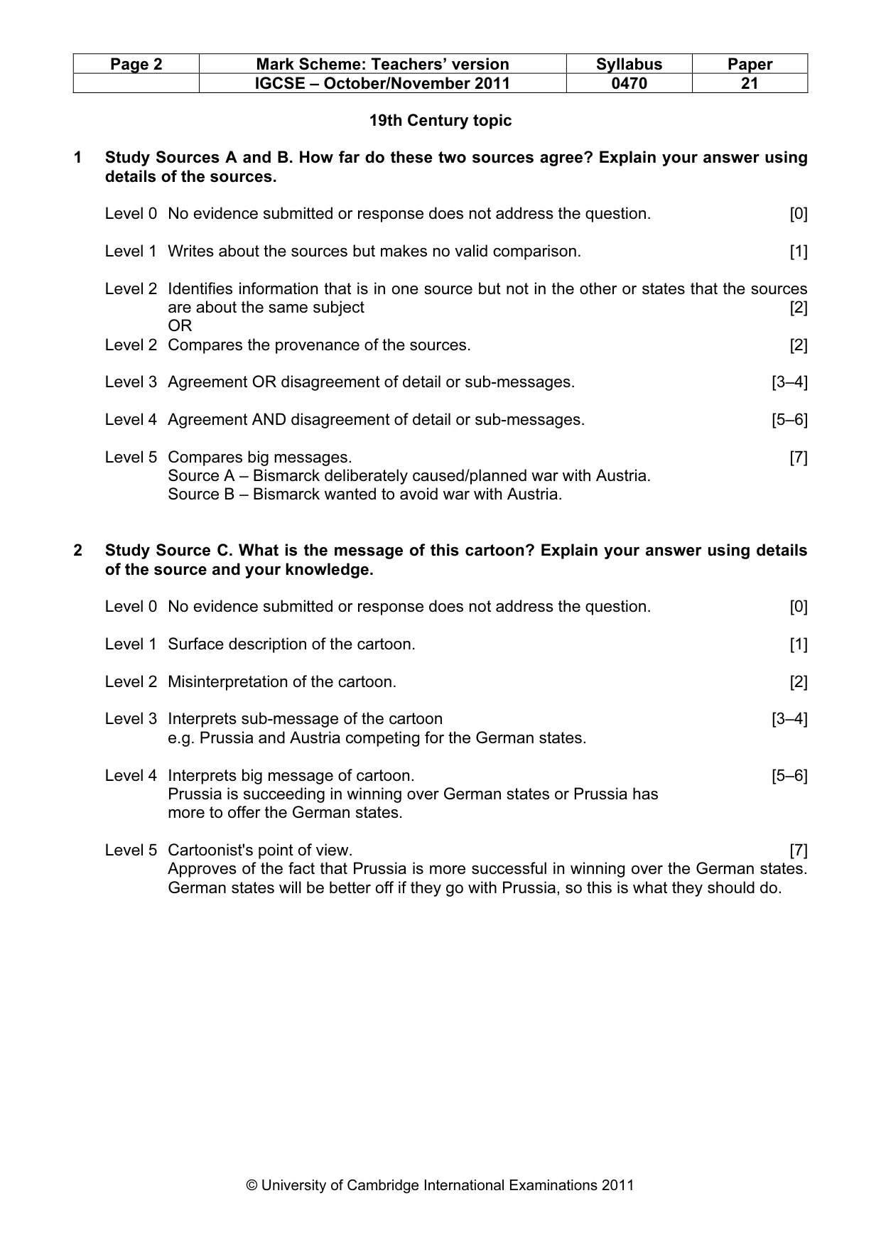 Mark scheme, page 2 of 8