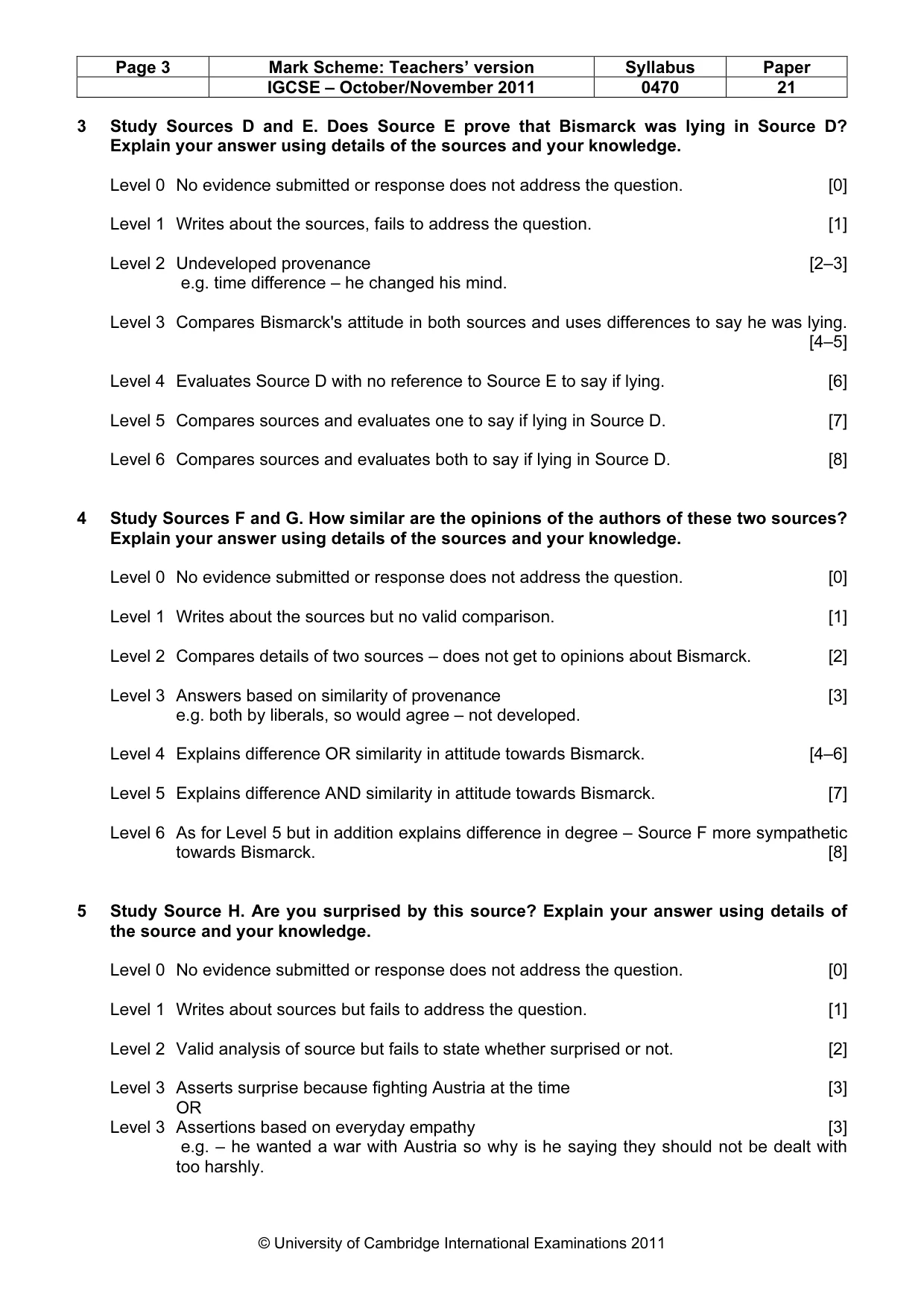 Mark scheme, page 3 of 8