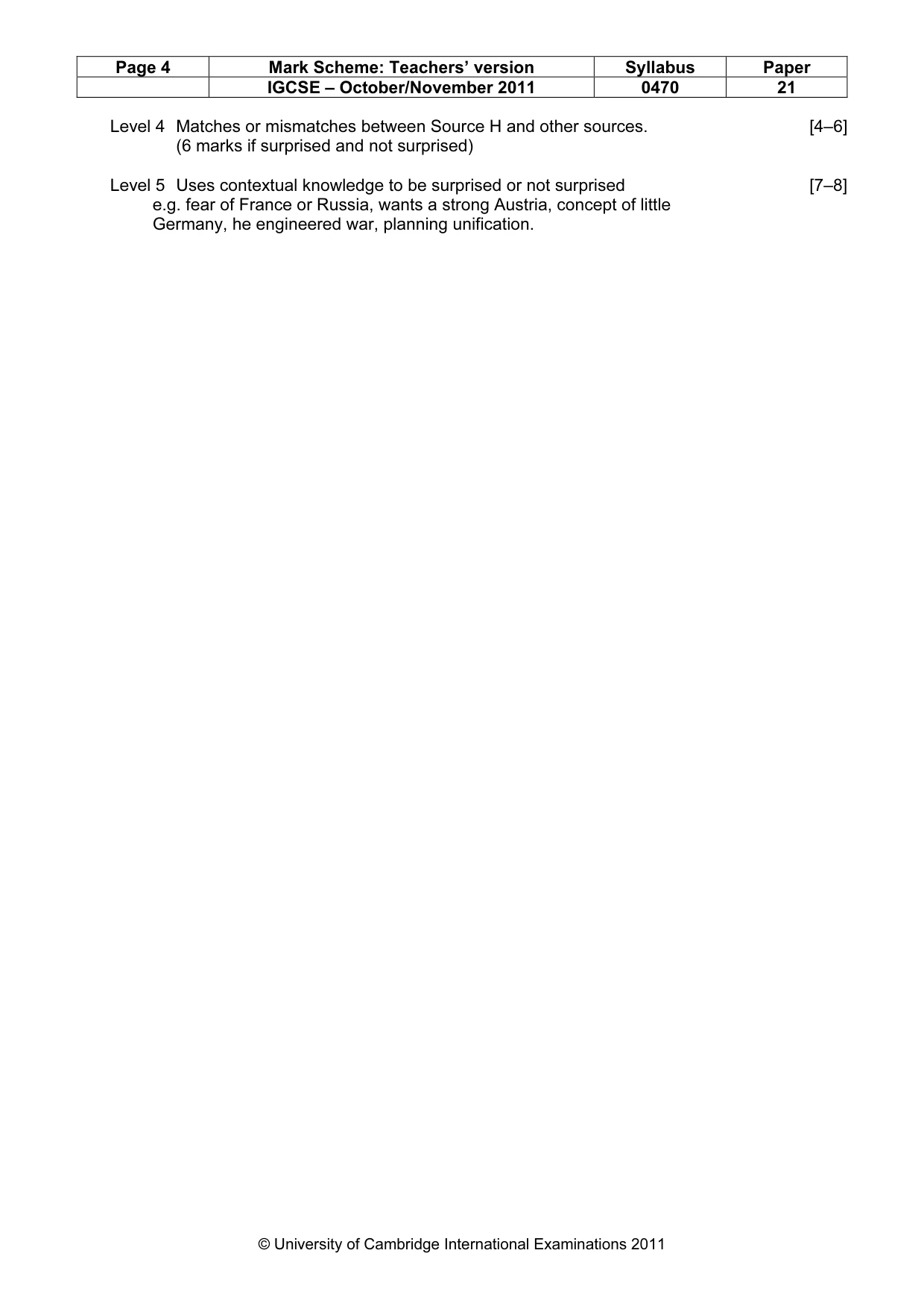 Mark scheme, page 4 of 8