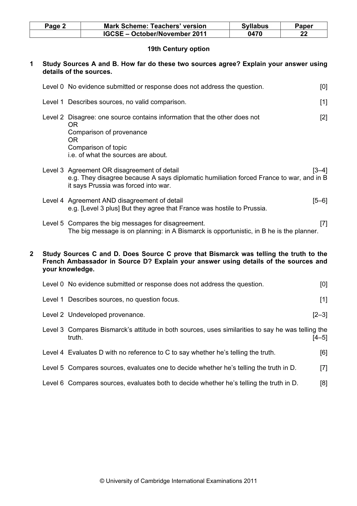 Mark scheme, page 2 of 7