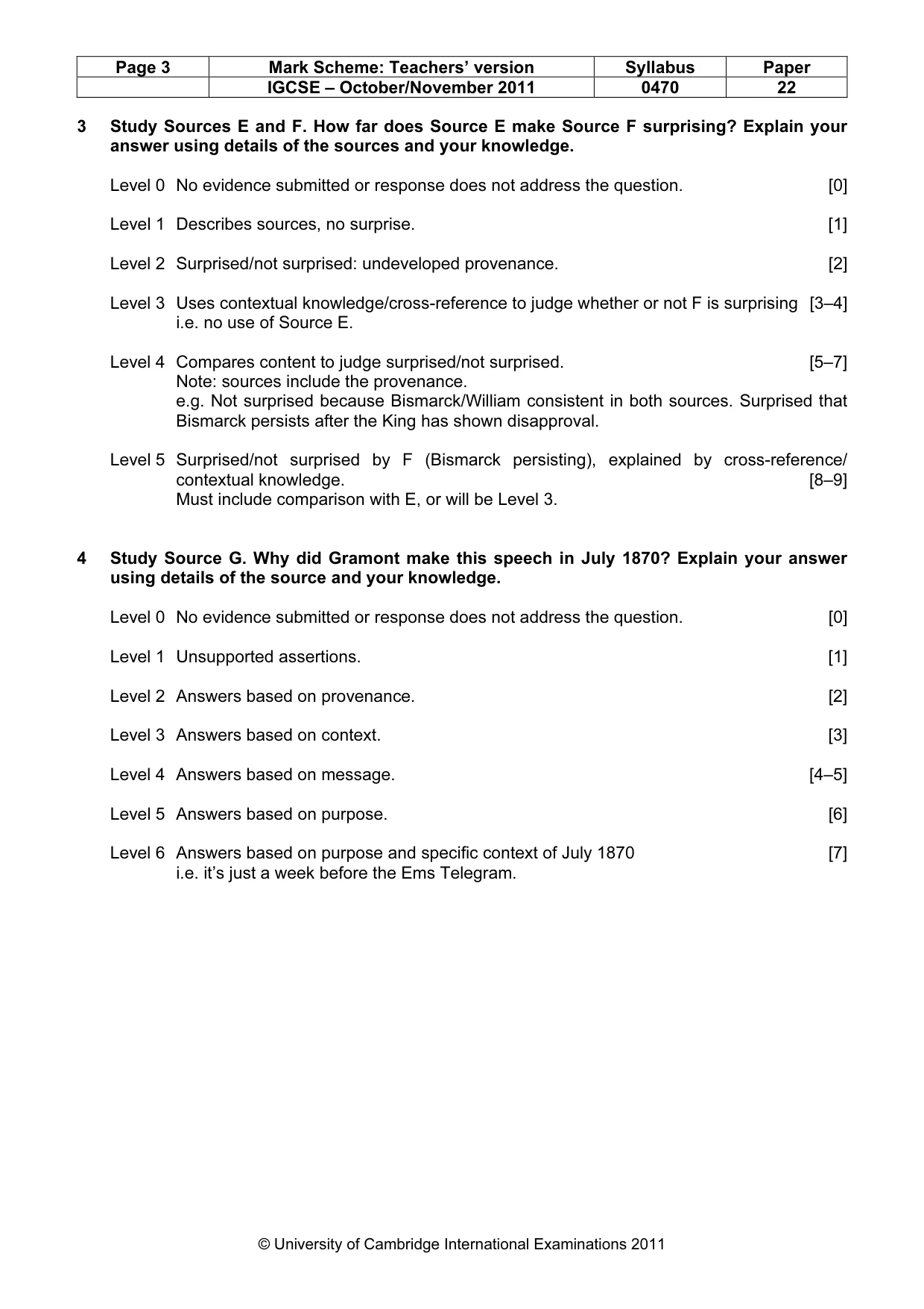 Mark scheme, page 3 of 7