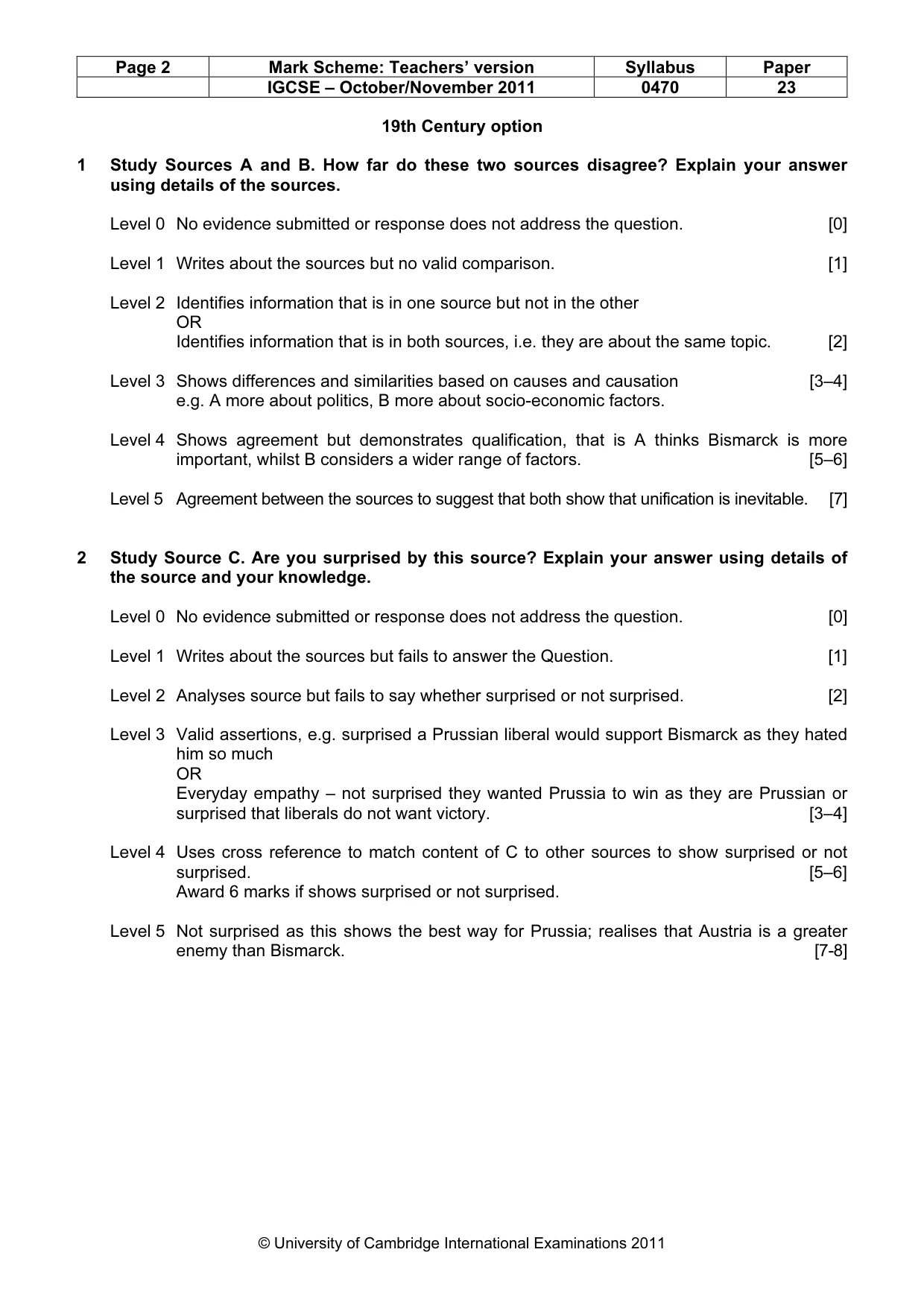 Mark scheme, page 2 of 7