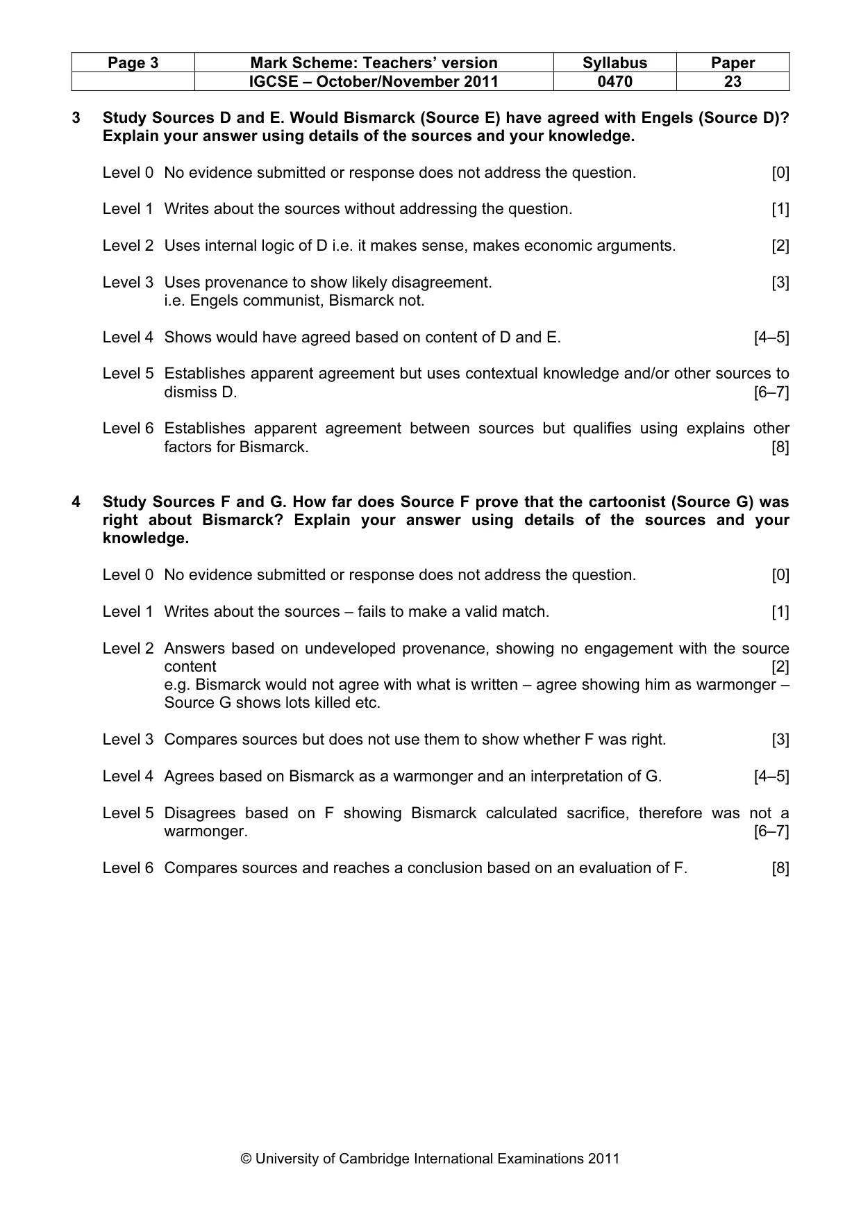 Mark scheme, page 3 of 7