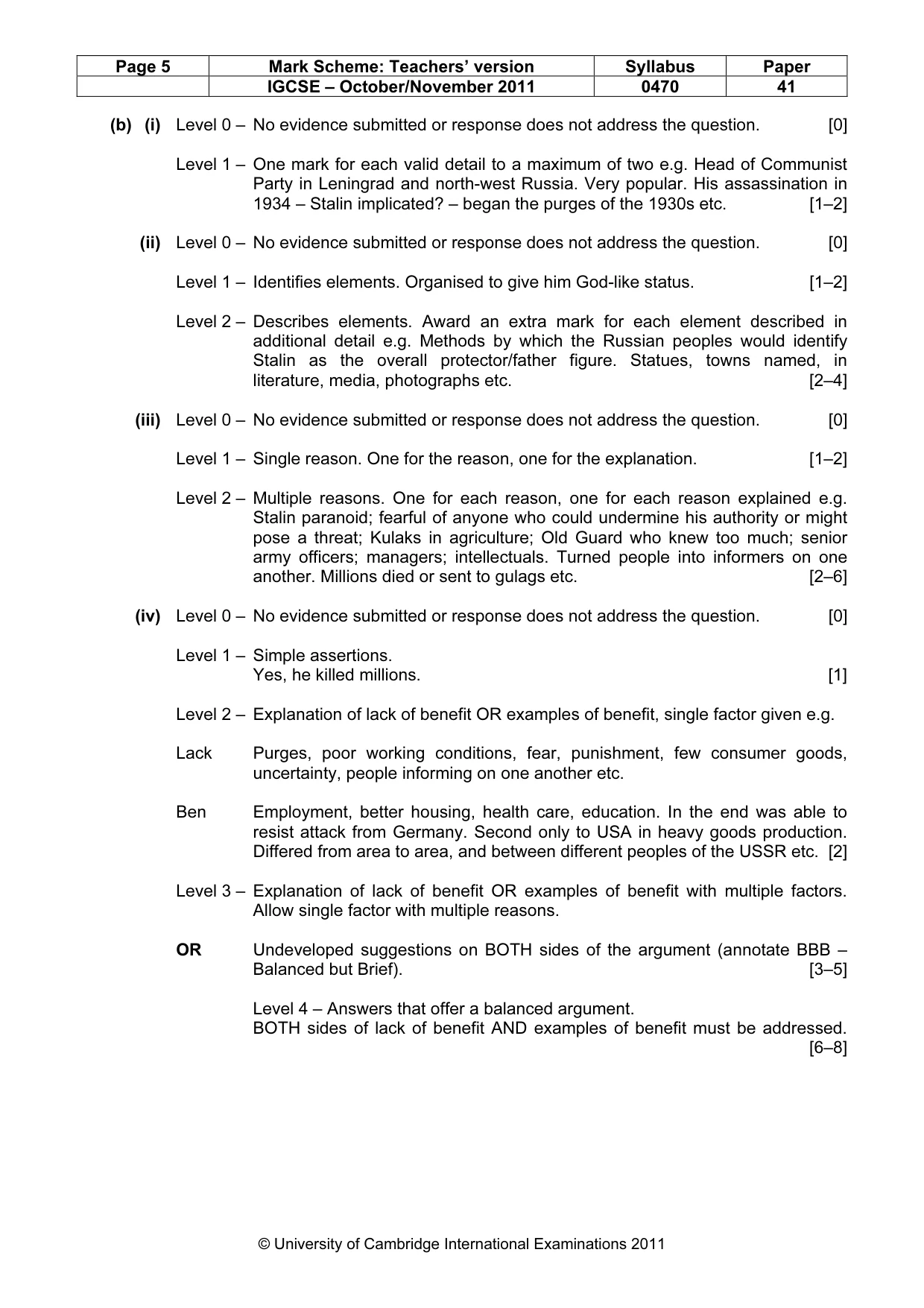 Mark scheme, page 5 of 17