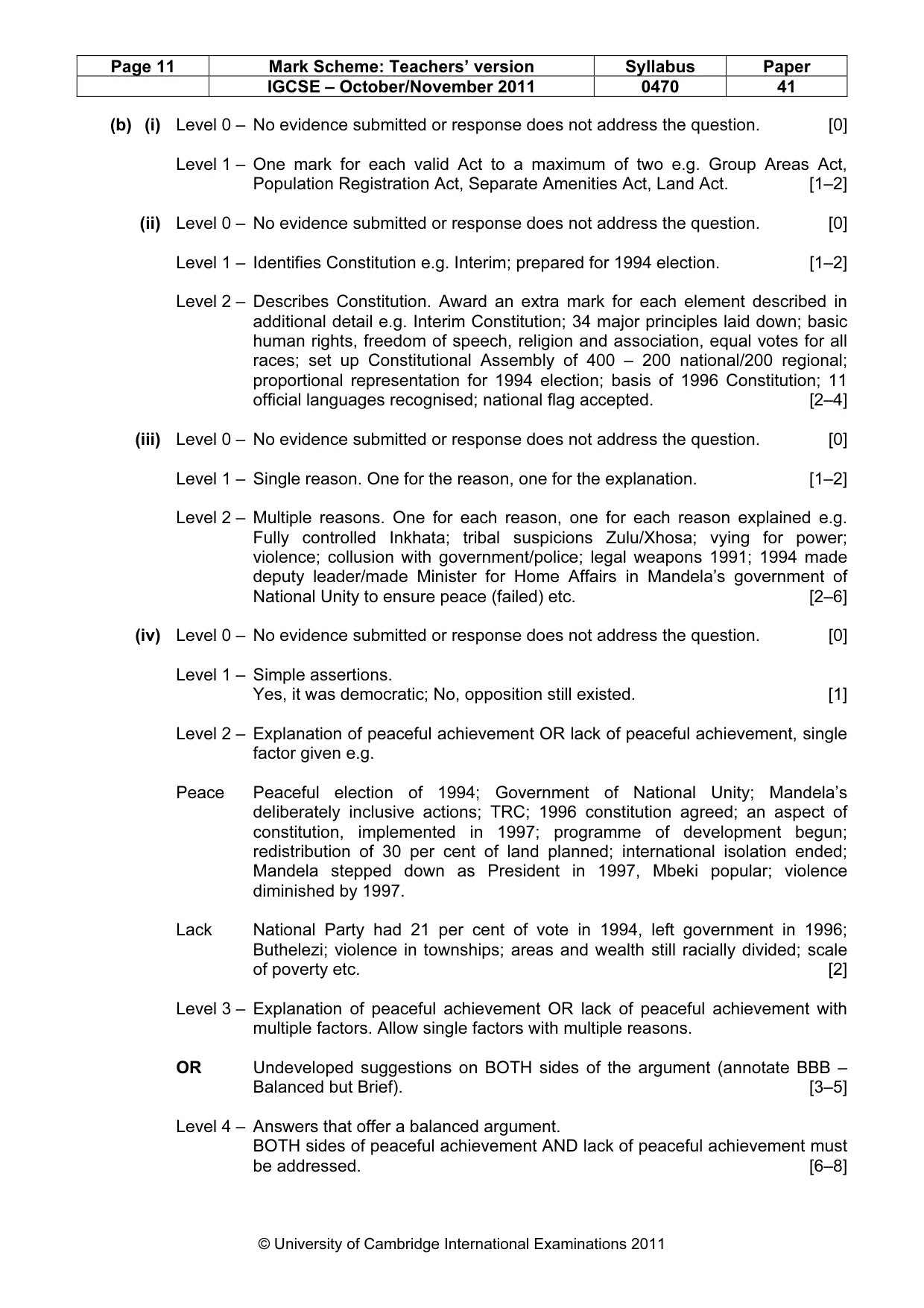 Mark scheme, page 11 of 17