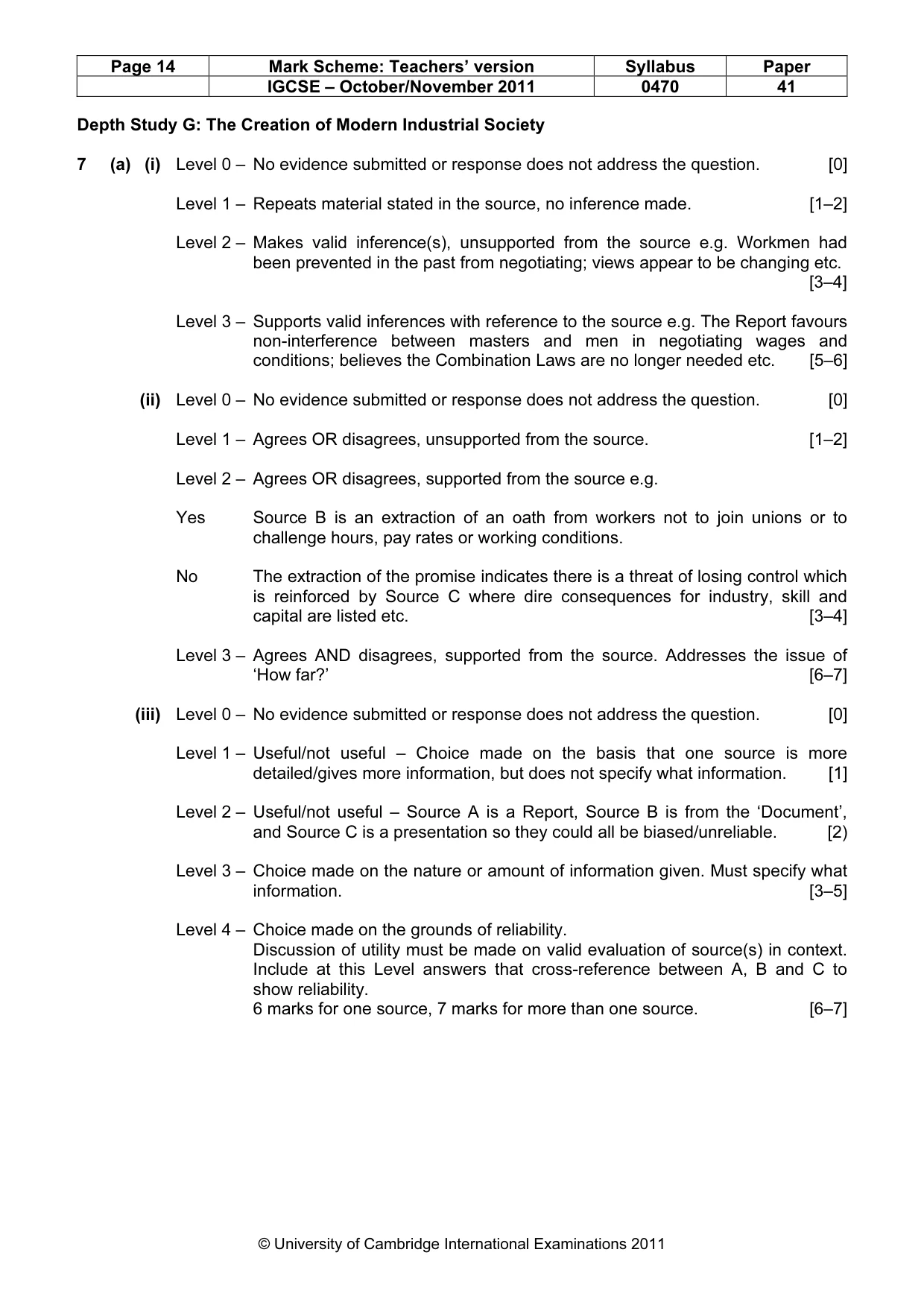 Mark scheme, page 14 of 17