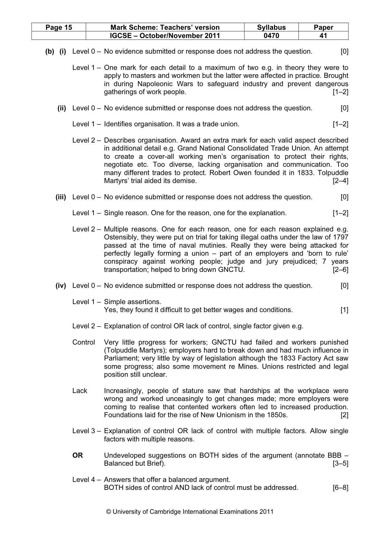 Mark scheme, page 15 of 17