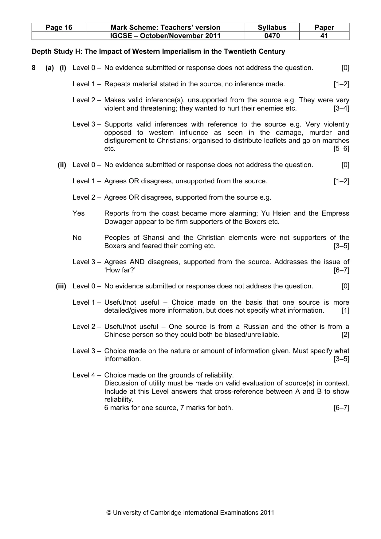 Mark scheme, page 16 of 17