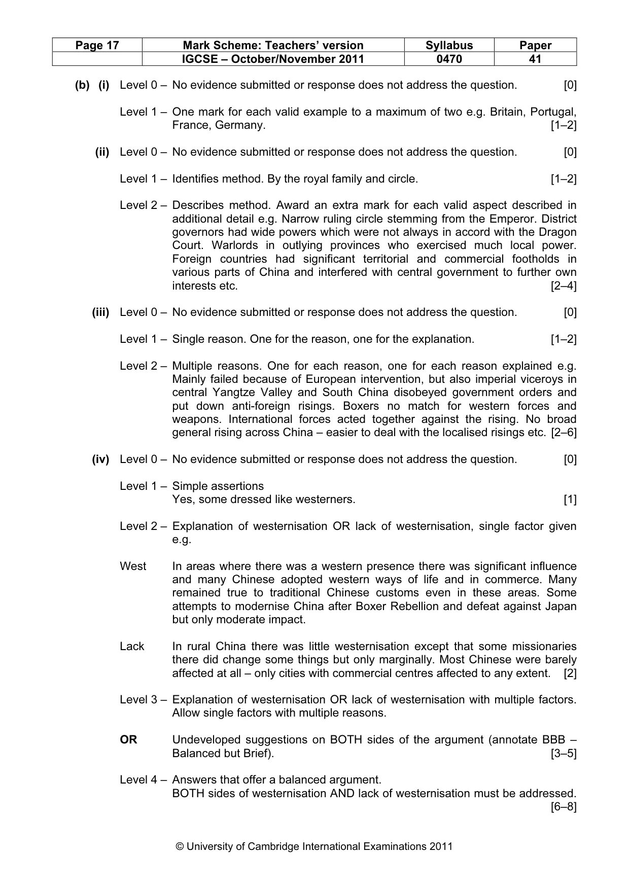 Mark scheme, page 17 of 17