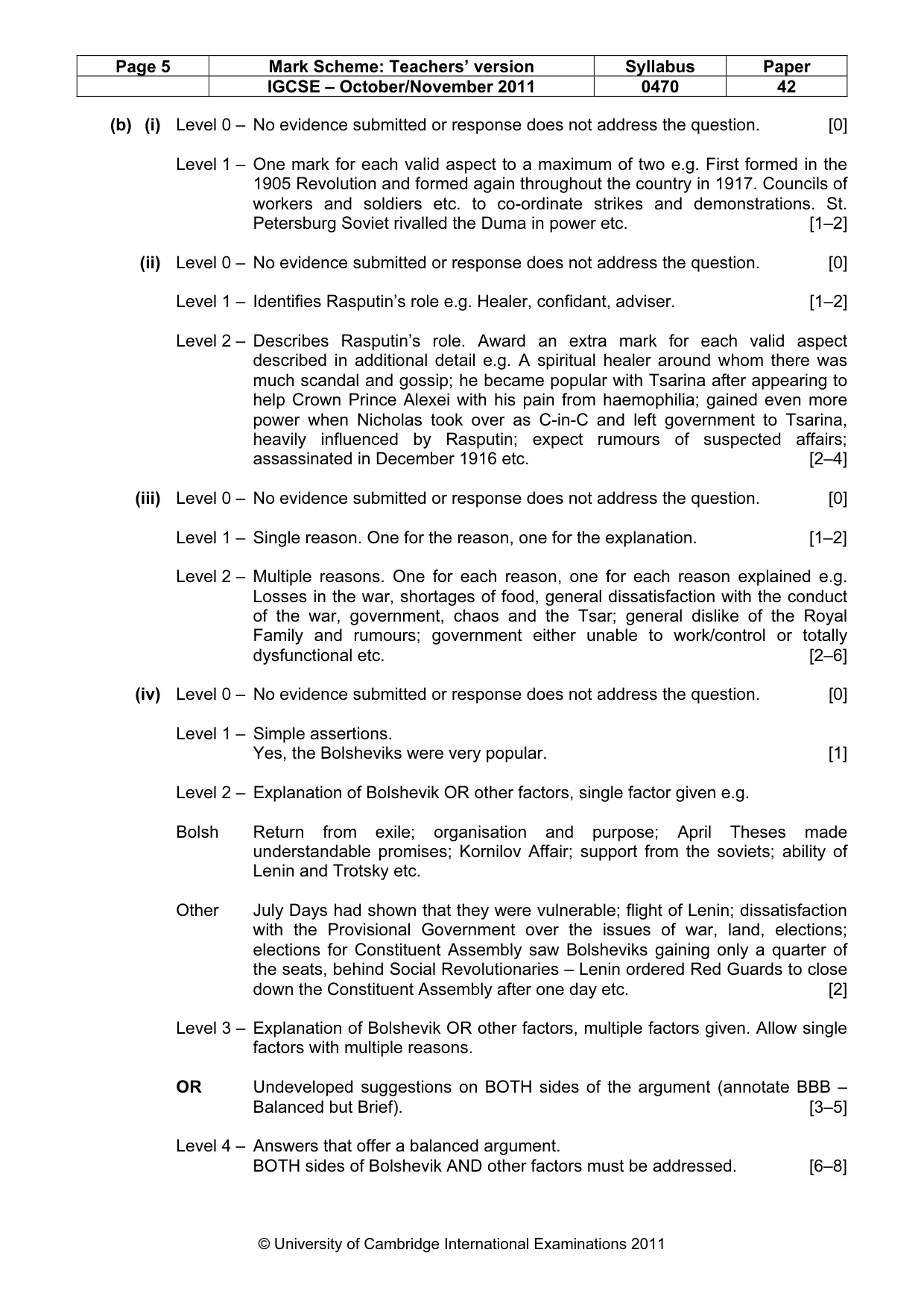 Mark scheme, page 5 of 17