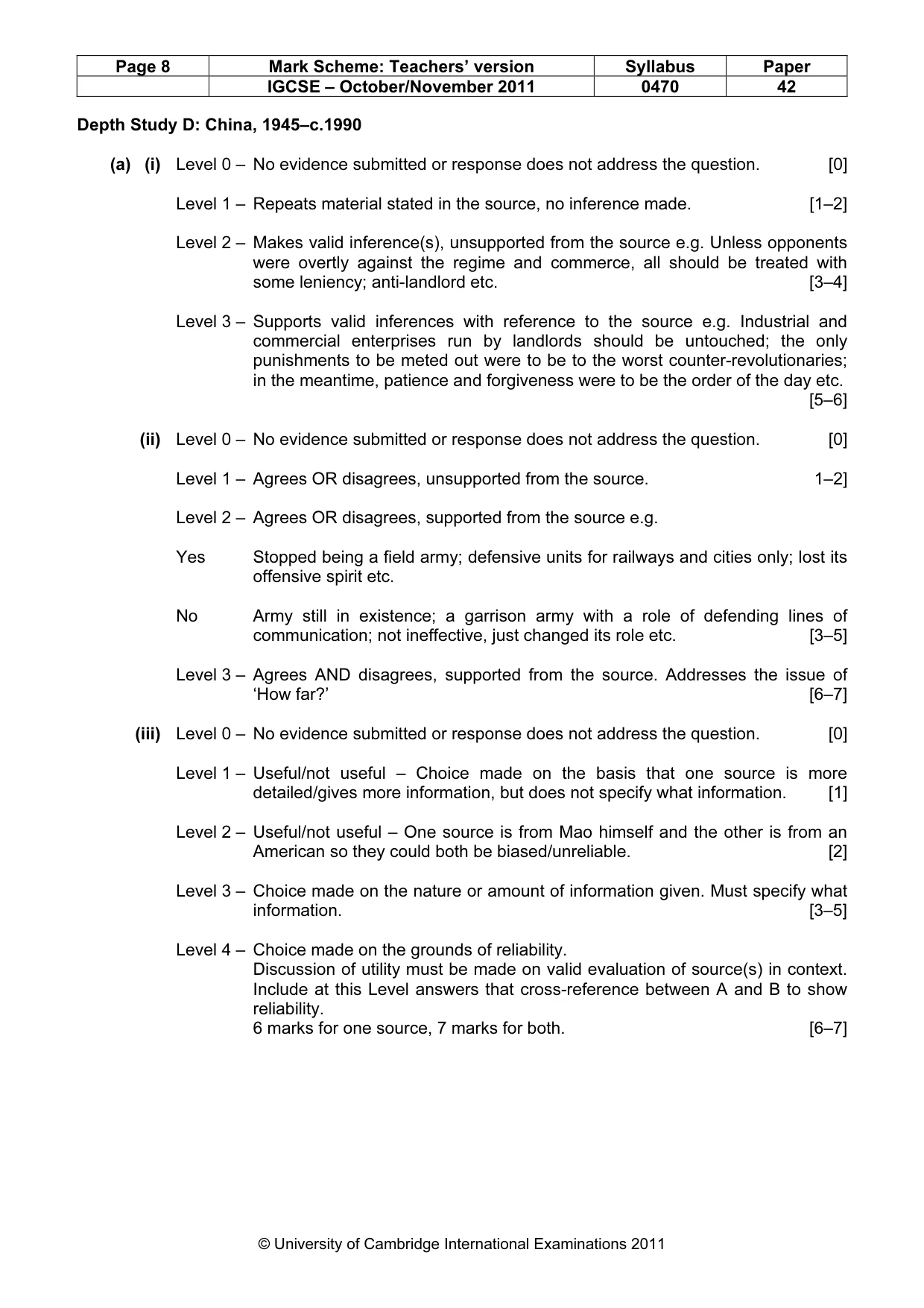 Mark scheme, page 8 of 17