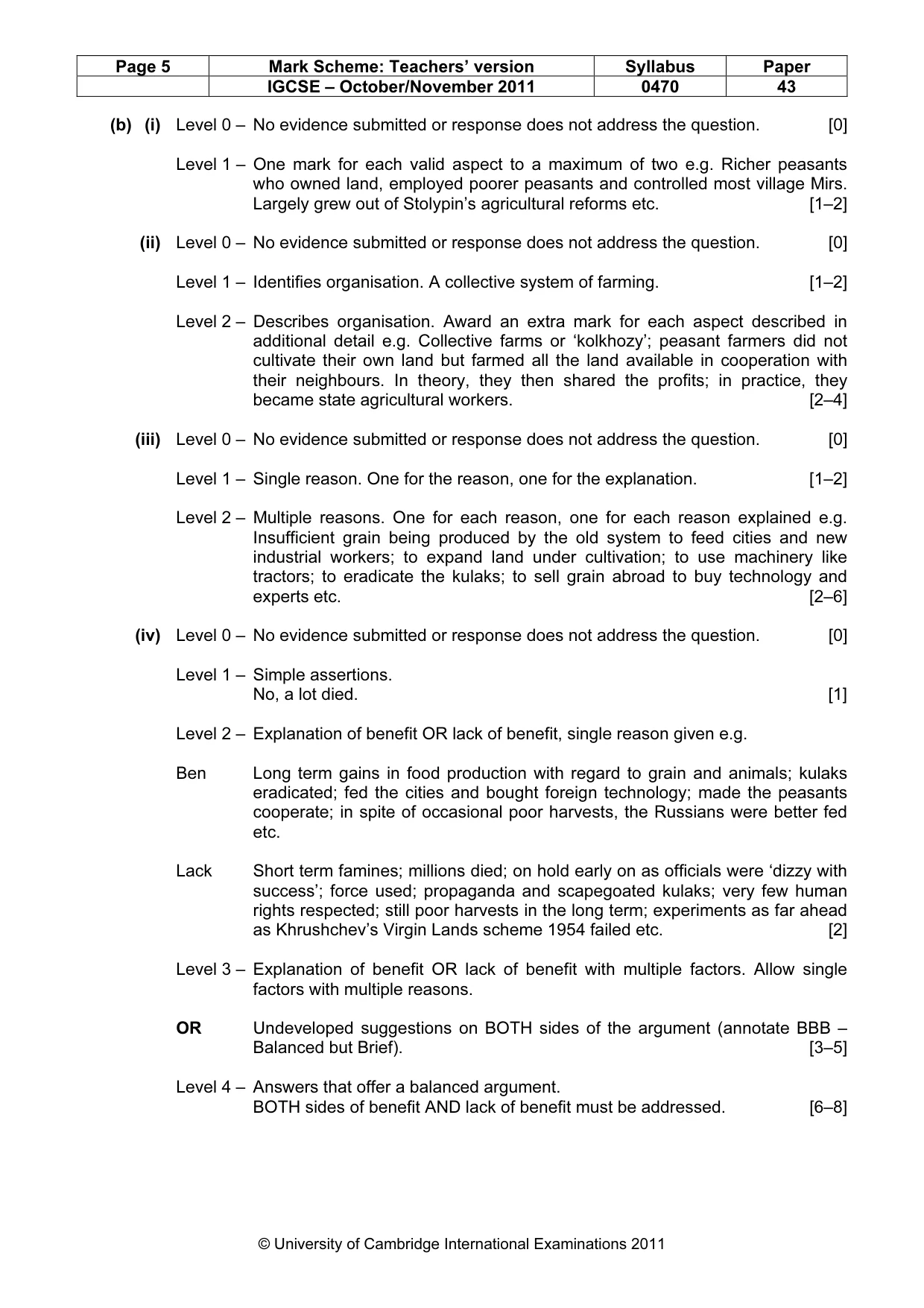 Mark scheme, page 5 of 19