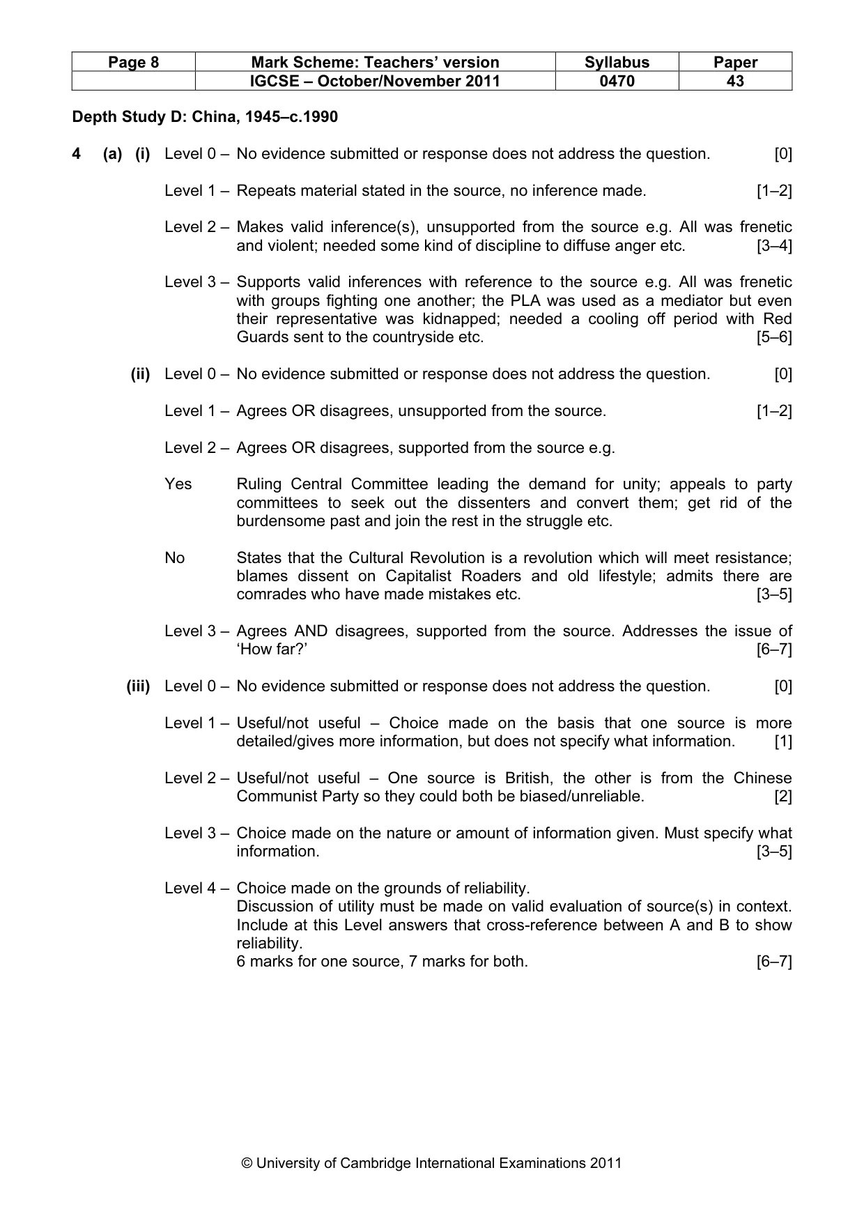Mark scheme, page 8 of 19