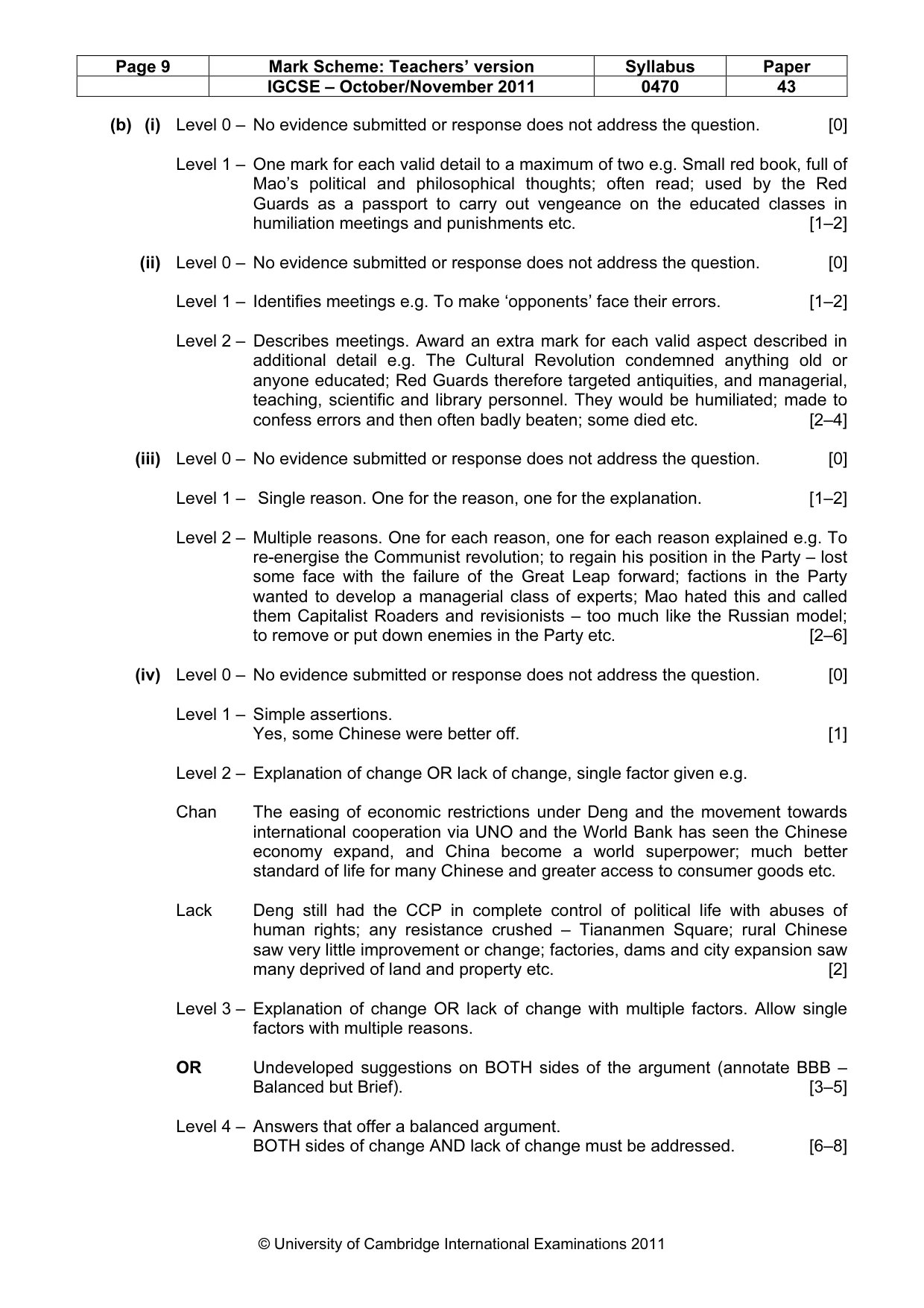 Mark scheme, page 9 of 19