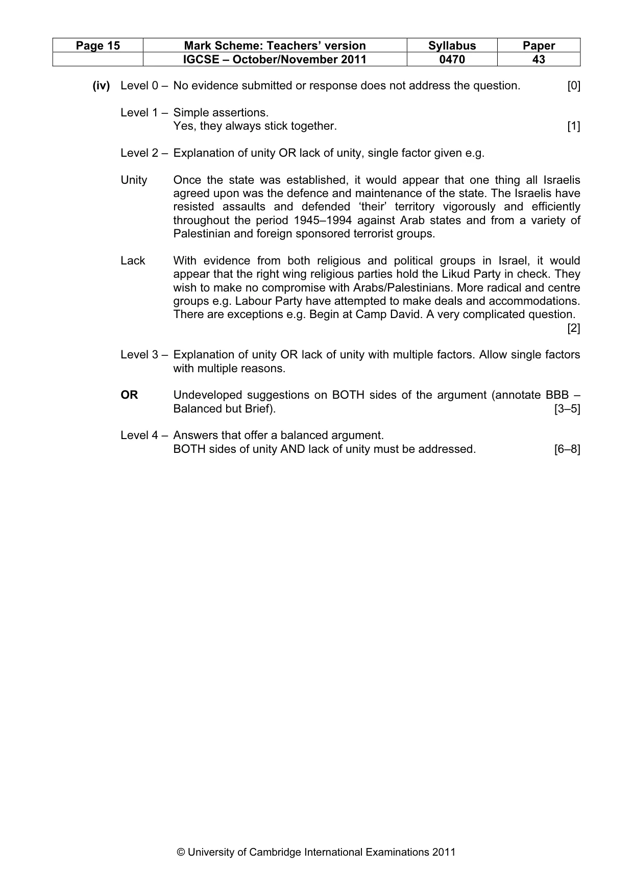 Mark scheme, page 15 of 19