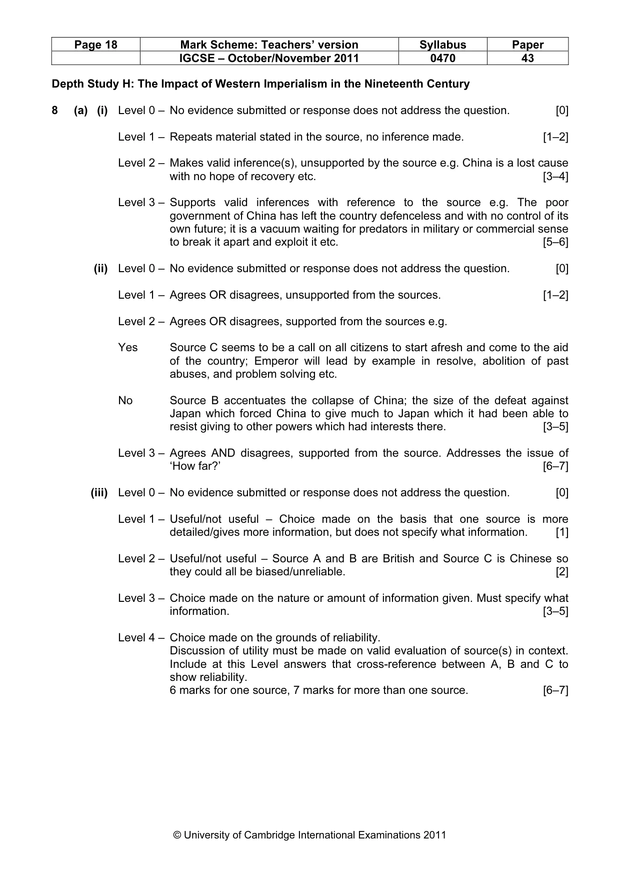 Mark scheme, page 18 of 19