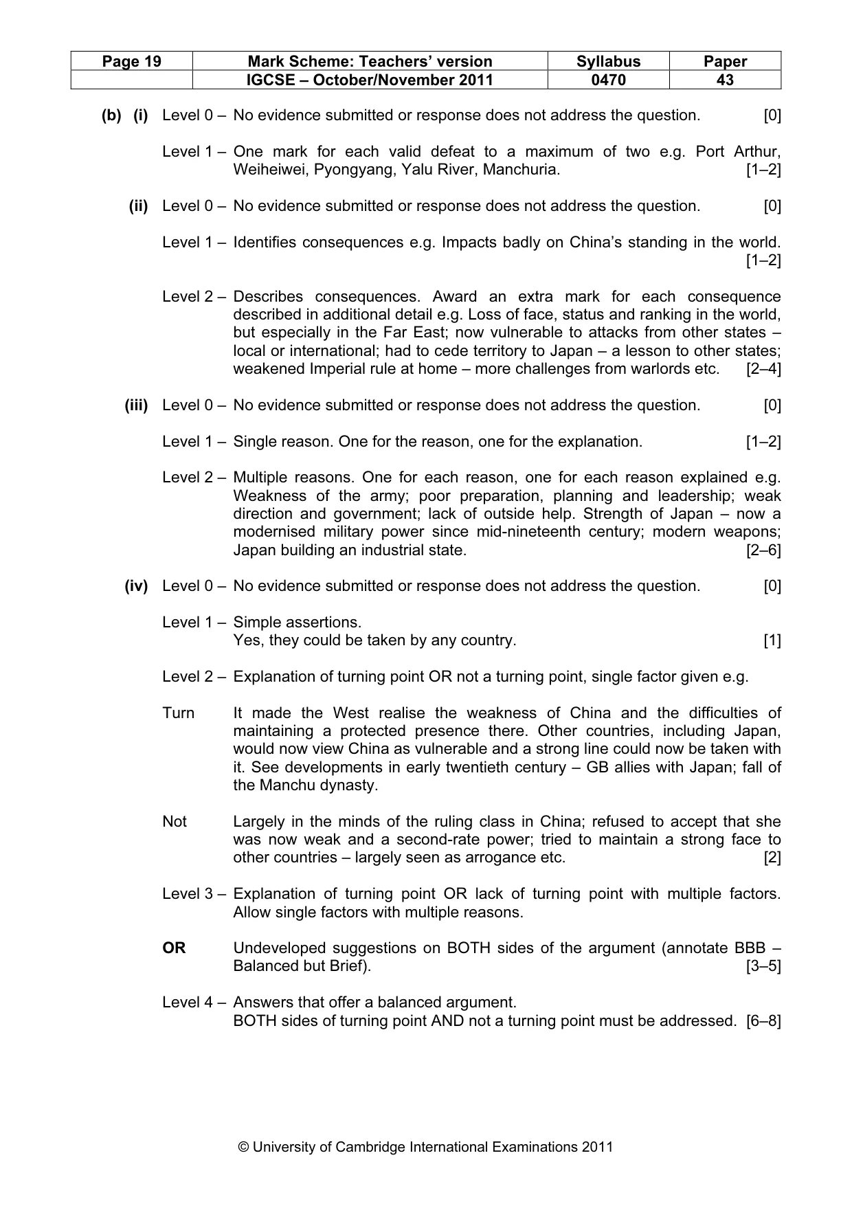 Mark scheme, page 19 of 19