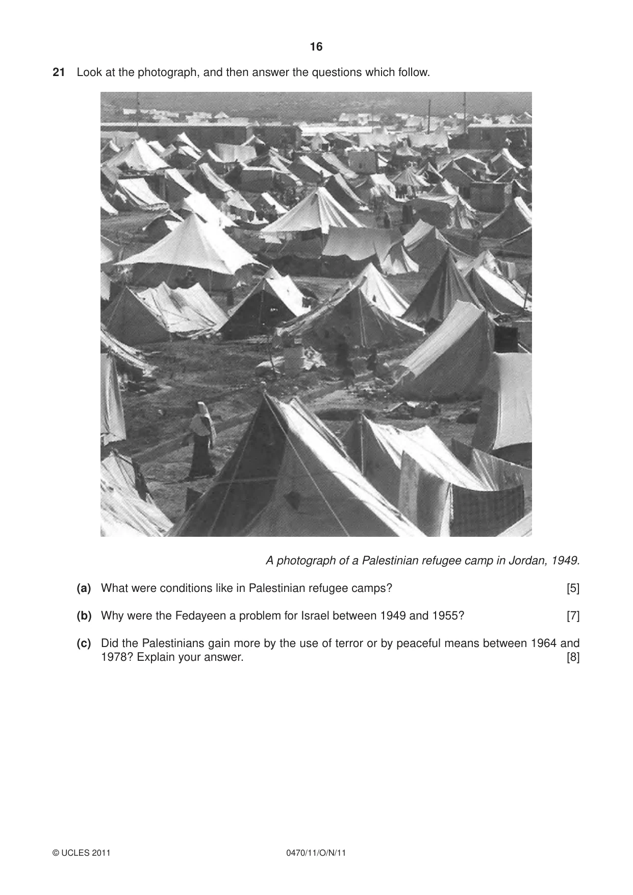 Cambridge IGCSE History 0470 2011 Oct/Nov Paper 1 · Variant 1 question paper, page 16 of 20