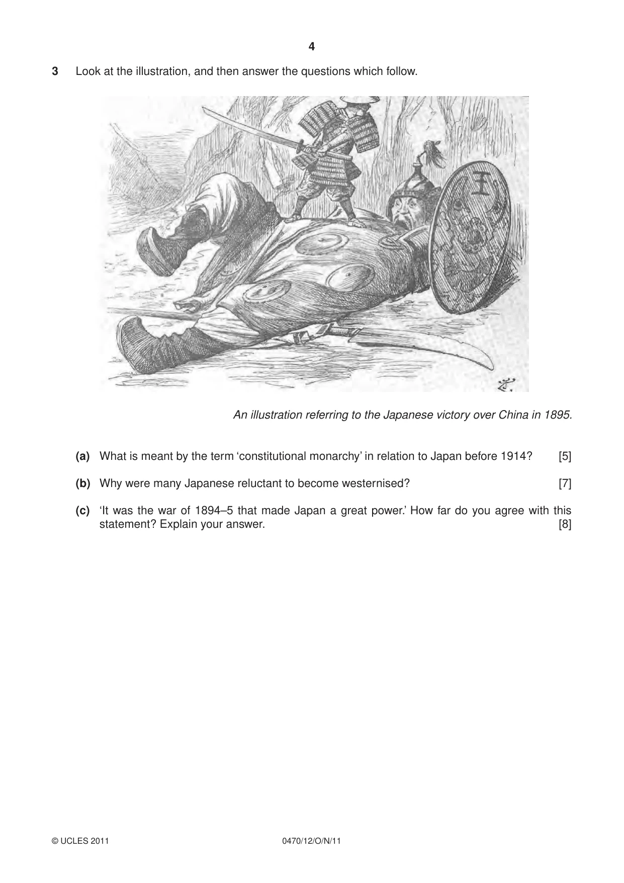 Cambridge IGCSE History 0470 2011 Oct/Nov Paper 1 · Variant 2 question paper, page 4 of 20