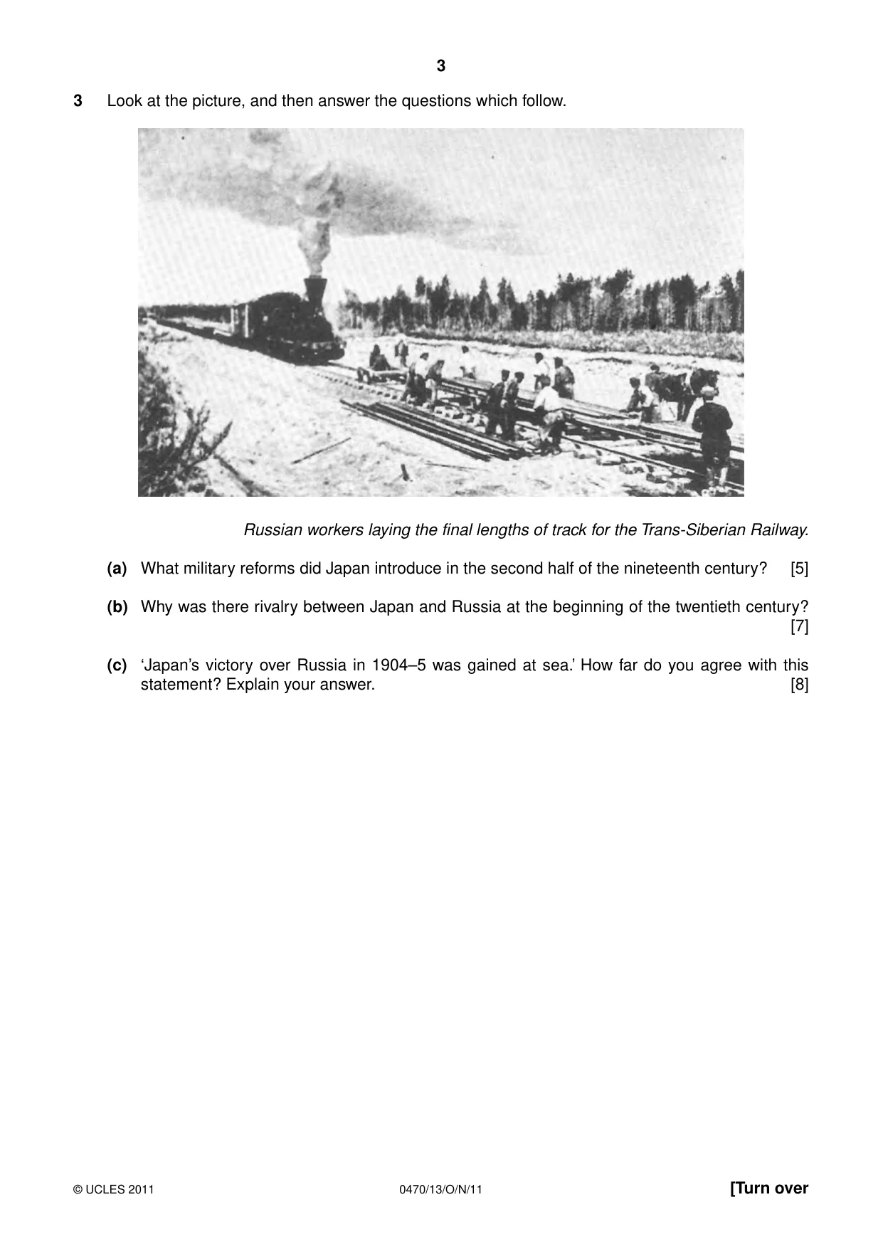 Cambridge IGCSE History 0470 2011 Oct/Nov Paper 1 · Variant 3 question paper, page 3 of 20