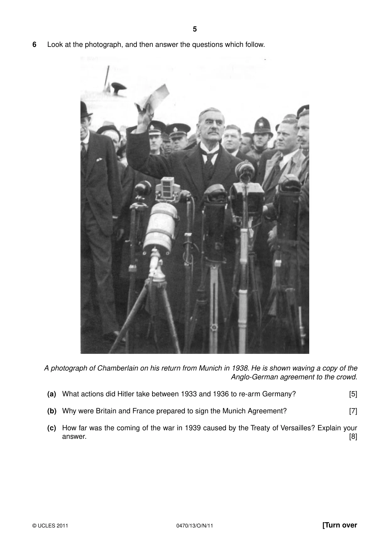 Cambridge IGCSE History 0470 2011 Oct/Nov Paper 1 · Variant 3 question paper, page 5 of 20