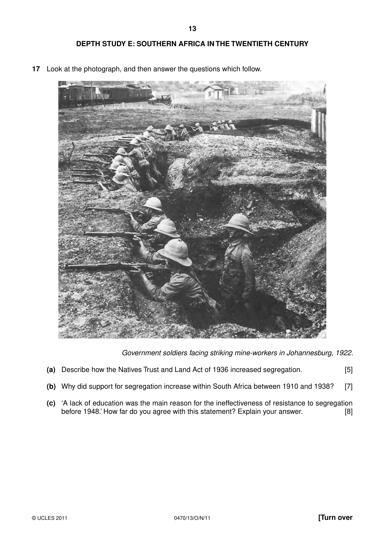 Cambridge IGCSE History 0470 2011 Oct/Nov Paper 1 · Variant 3 question paper, page 13 of 20