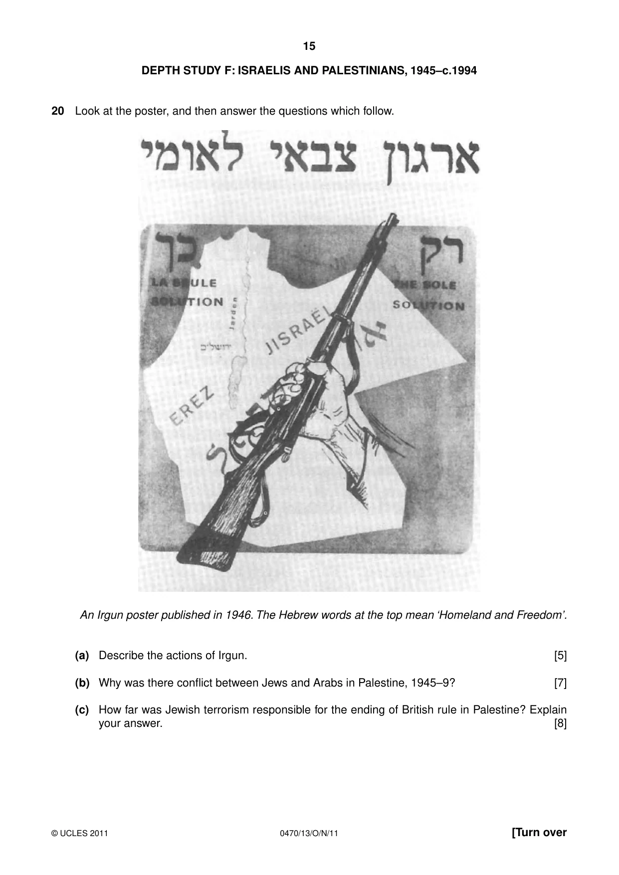 Cambridge IGCSE History 0470 2011 Oct/Nov Paper 1 · Variant 3 question paper, page 15 of 20