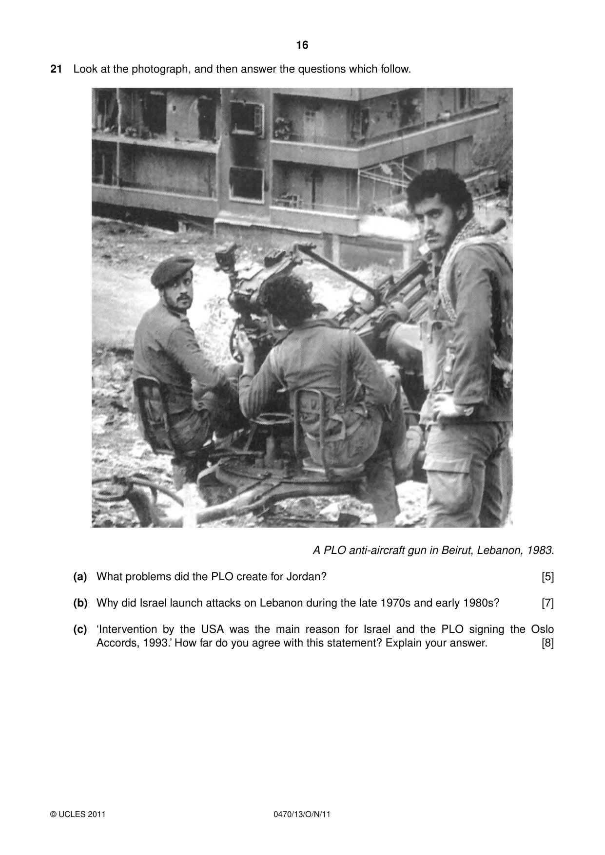 Cambridge IGCSE History 0470 2011 Oct/Nov Paper 1 · Variant 3 question paper, page 16 of 20
