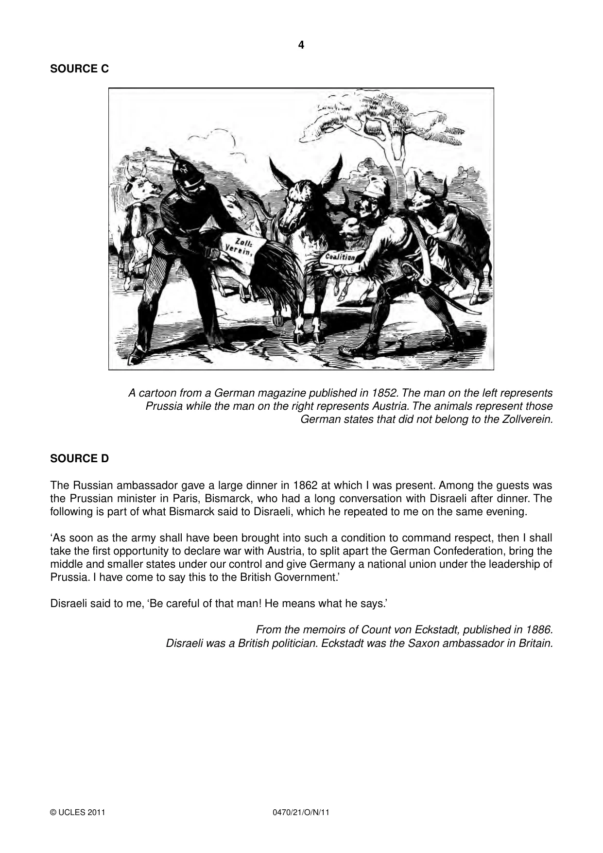 Cambridge IGCSE History 0470 2011 Oct/Nov Paper 2 · Variant 1 question paper, page 4 of 16