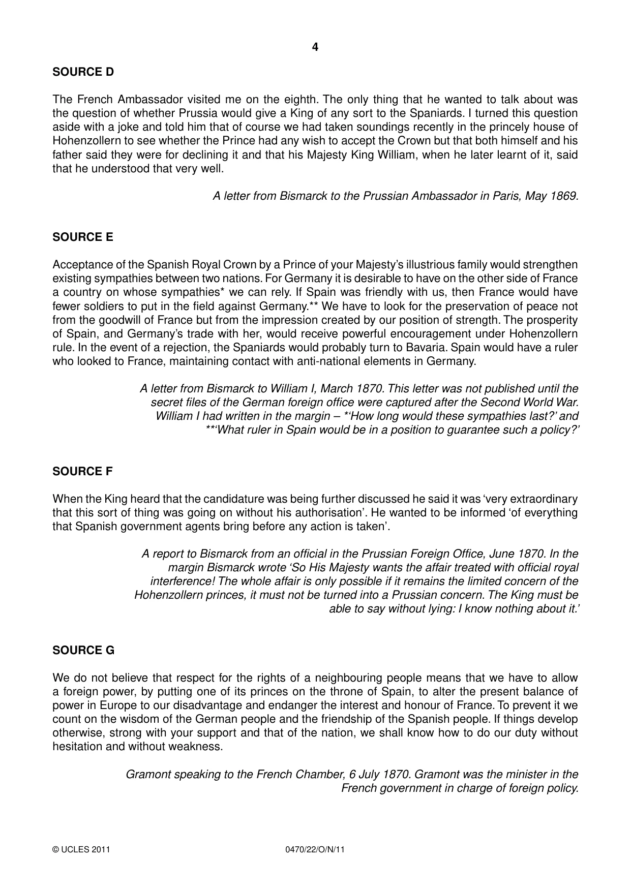Cambridge IGCSE History 0470 2011 Oct/Nov Paper 2 · Variant 2 question paper, page 4 of 12