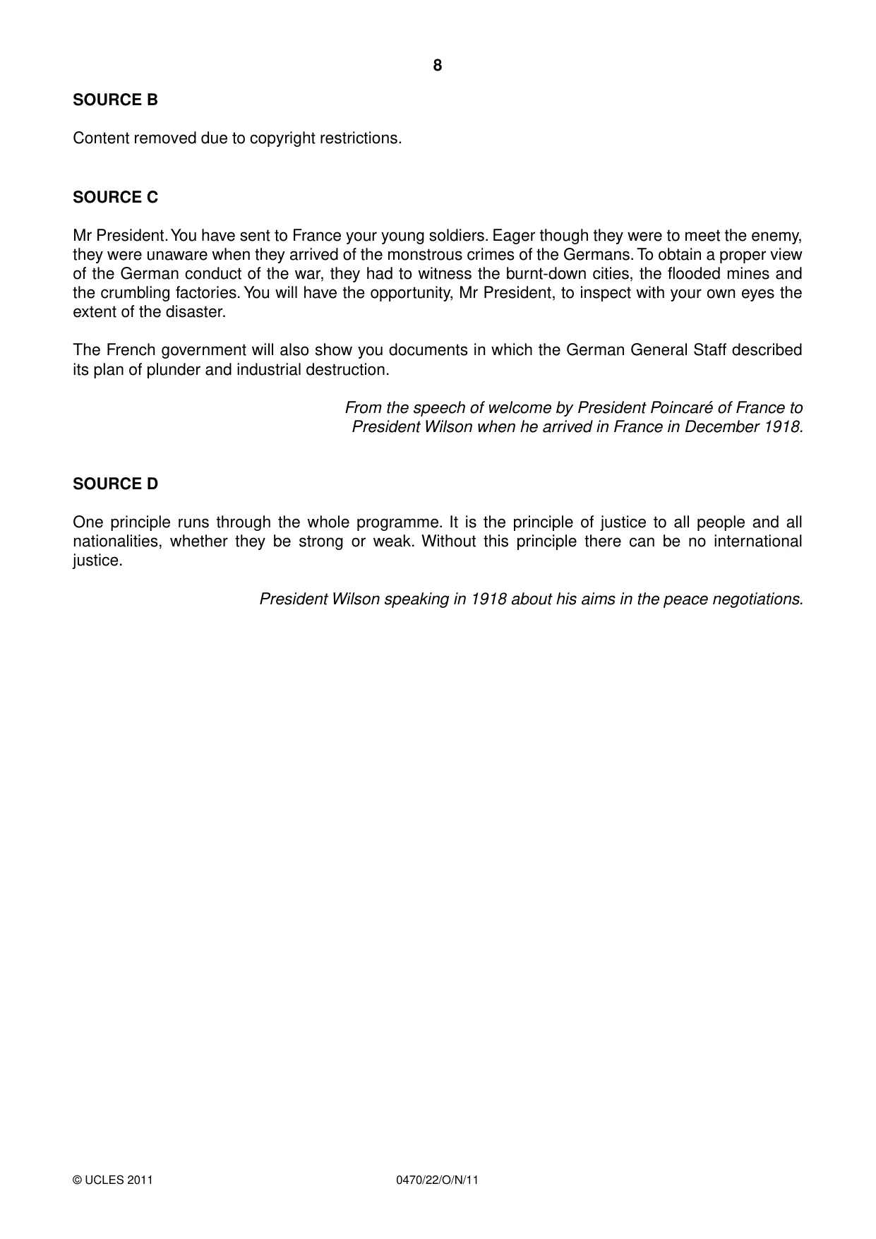 Cambridge IGCSE History 0470 2011 Oct/Nov Paper 2 · Variant 2 question paper, page 8 of 12