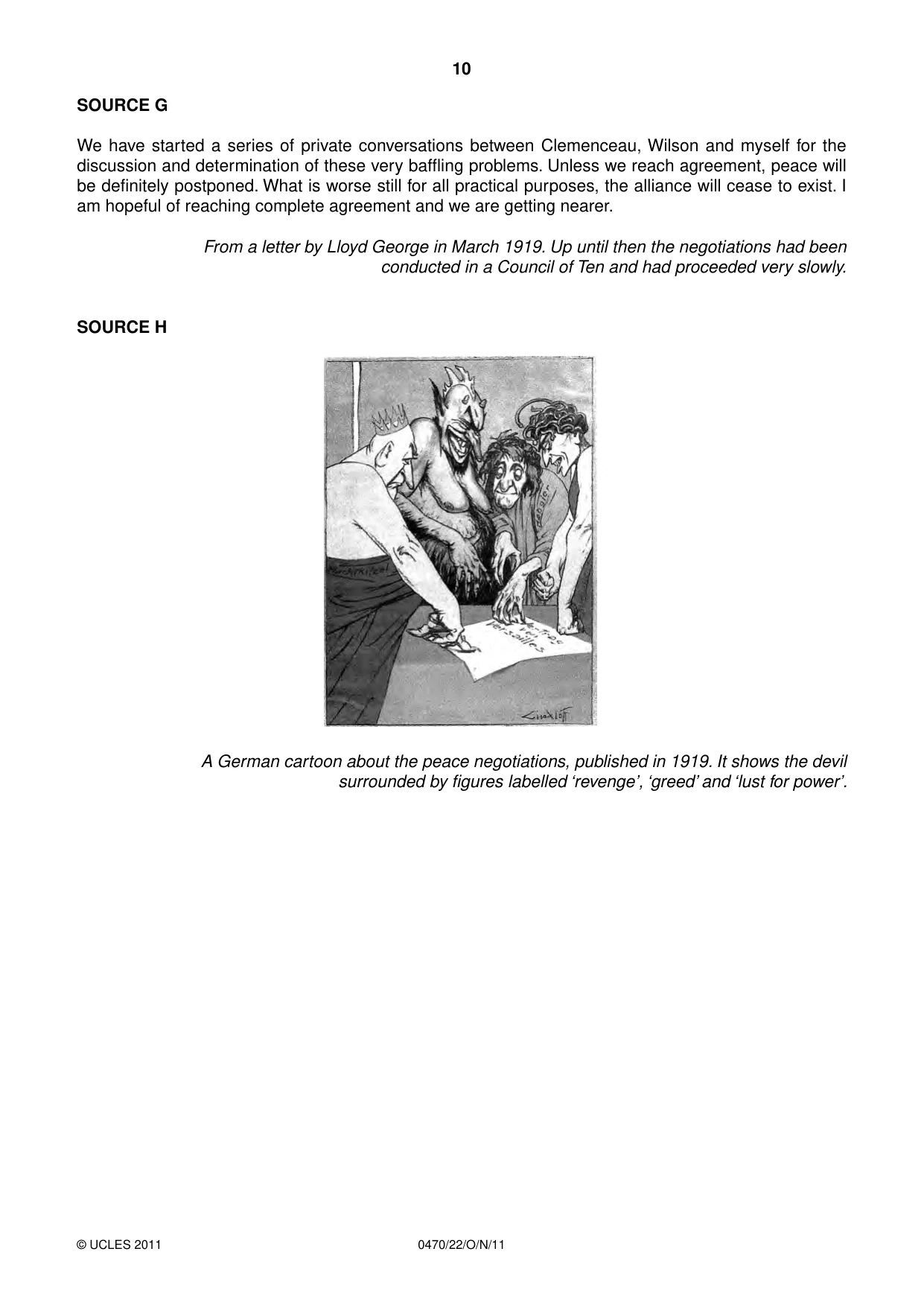 Cambridge IGCSE History 0470 2011 Oct/Nov Paper 2 · Variant 2 question paper, page 10 of 12