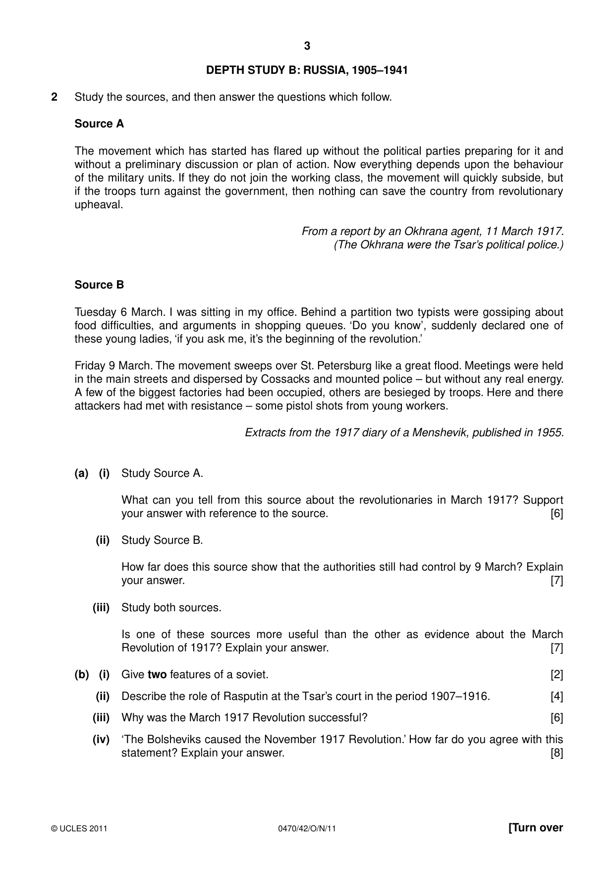 Cambridge IGCSE History 0470 2011 Oct/Nov Paper 4 · Variant 2 question paper, page 3 of 12