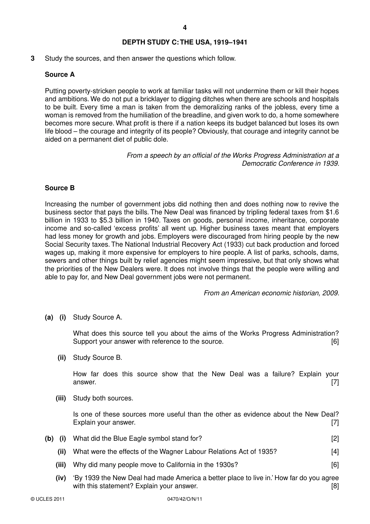 Cambridge IGCSE History 0470 2011 Oct/Nov Paper 4 · Variant 2 question paper, page 4 of 12