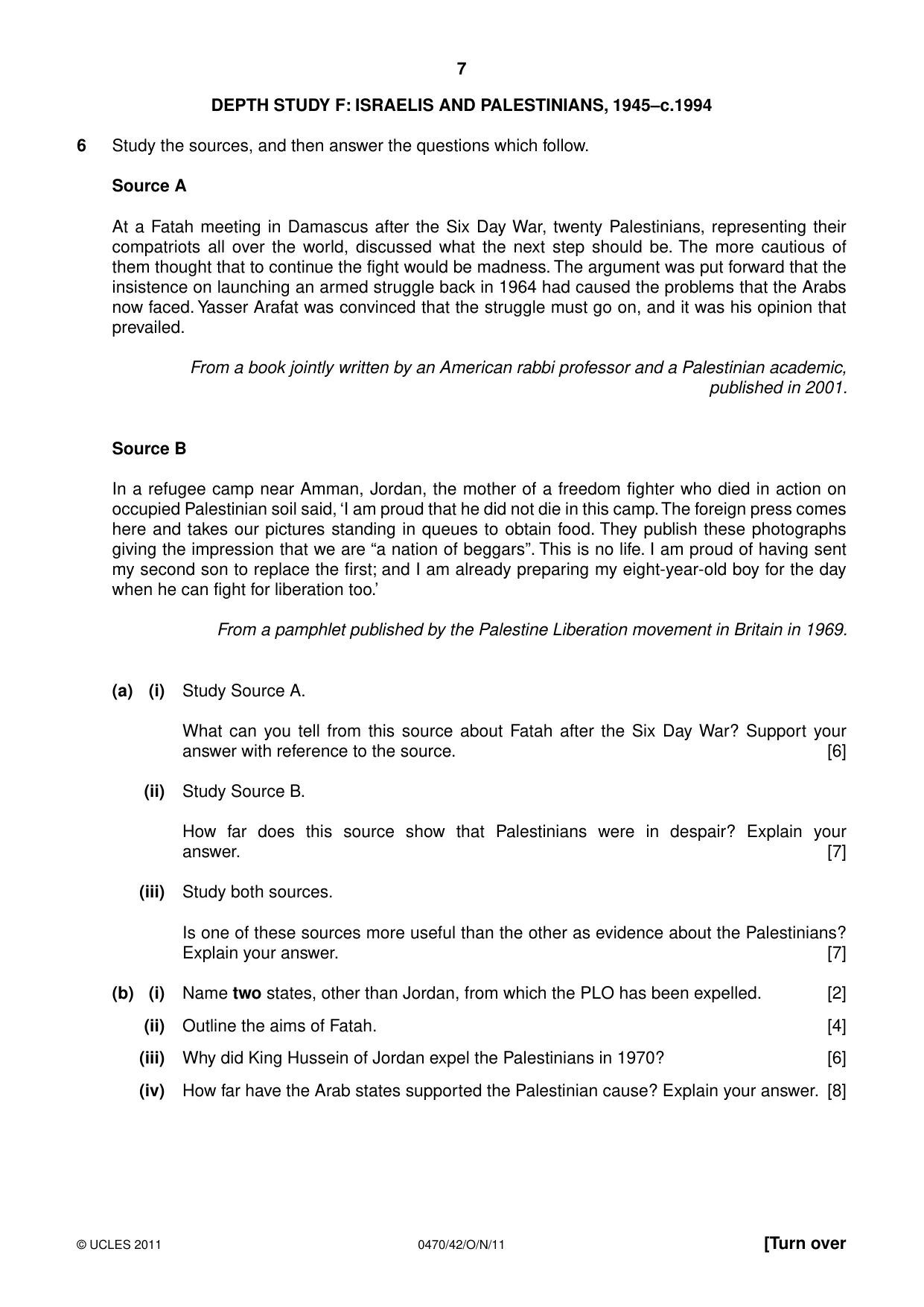 Cambridge IGCSE History 0470 2011 Oct/Nov Paper 4 · Variant 2 question paper, page 7 of 12