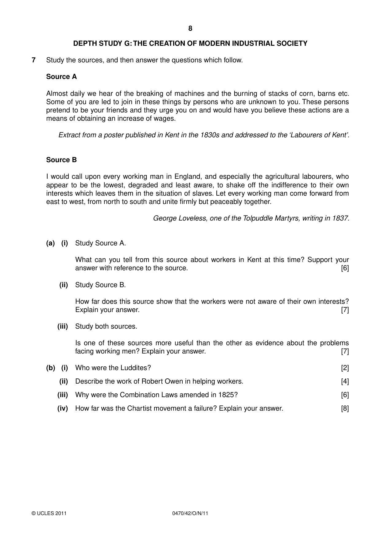 Cambridge IGCSE History 0470 2011 Oct/Nov Paper 4 · Variant 2 question paper, page 8 of 12