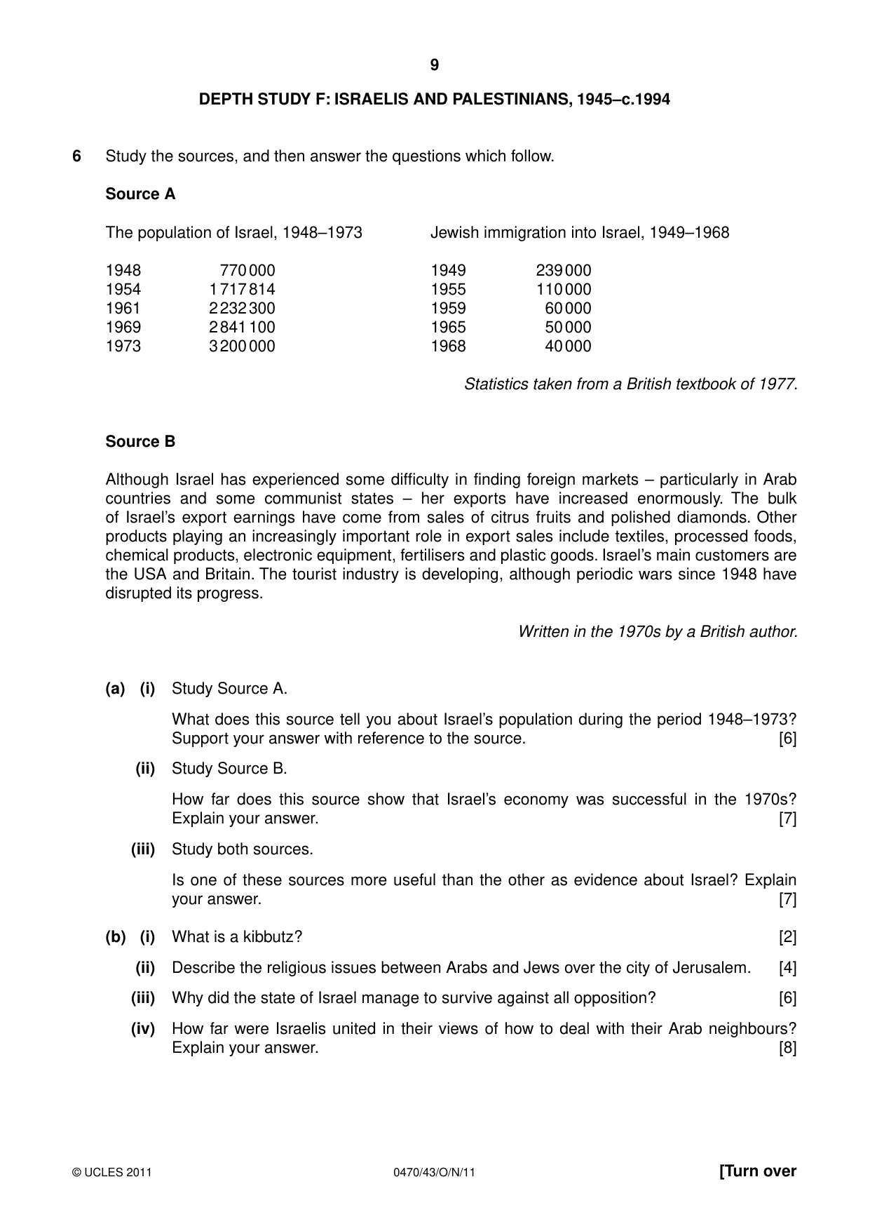 Cambridge IGCSE History 0470 2011 Oct/Nov Paper 4 · Variant 3 question paper, page 9 of 12