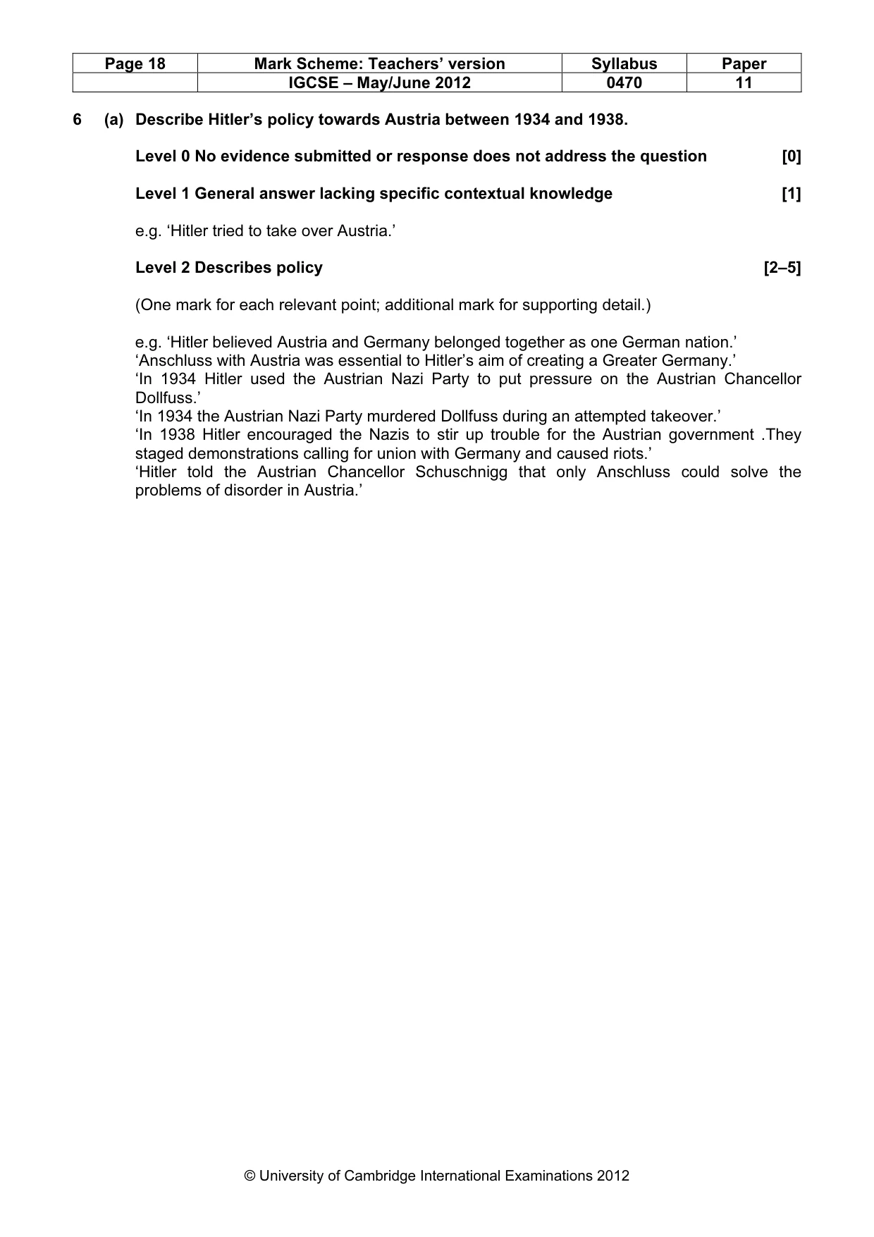 Mark scheme, page 18 of 77