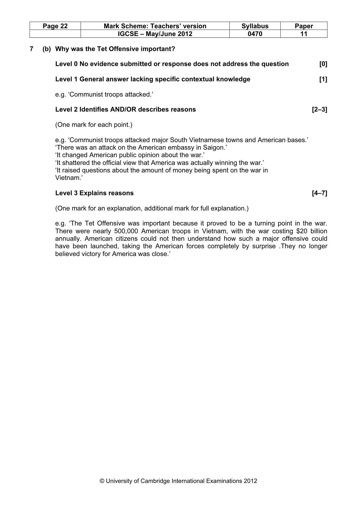 Mark scheme, page 22 of 77