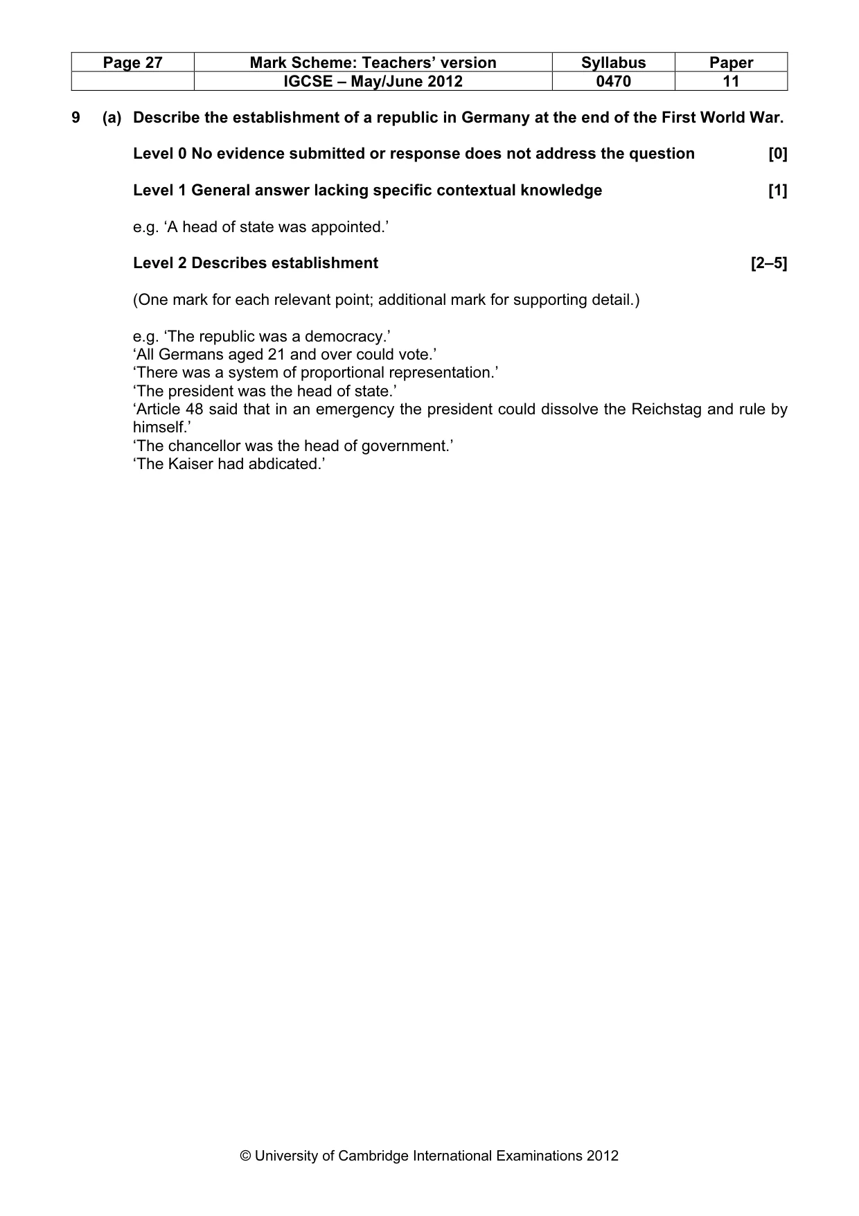 Mark scheme, page 27 of 77