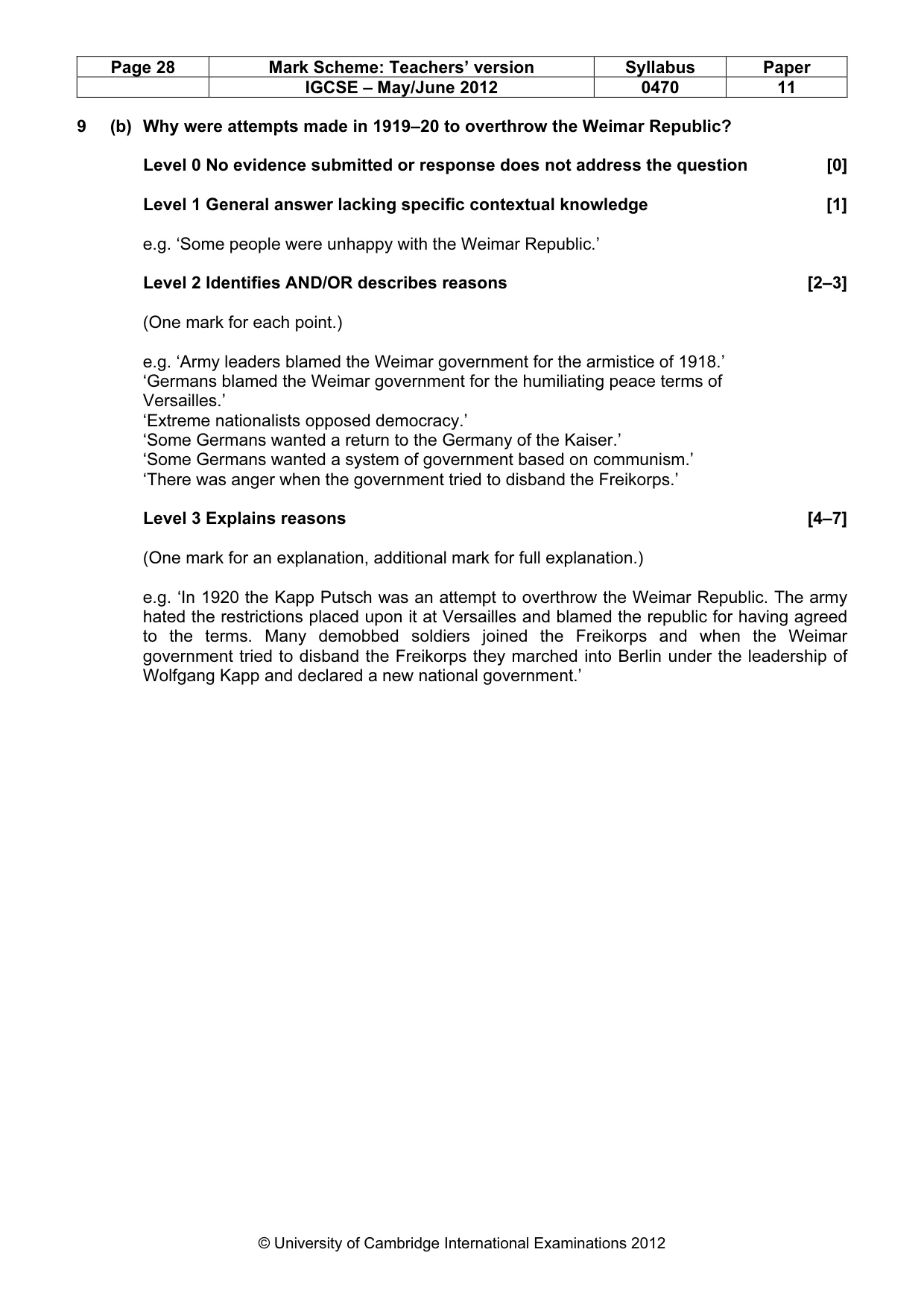 Mark scheme, page 28 of 77