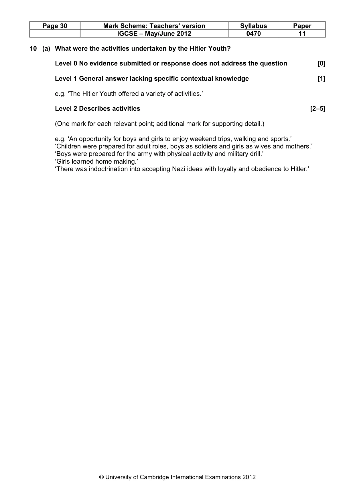 Mark scheme, page 30 of 77